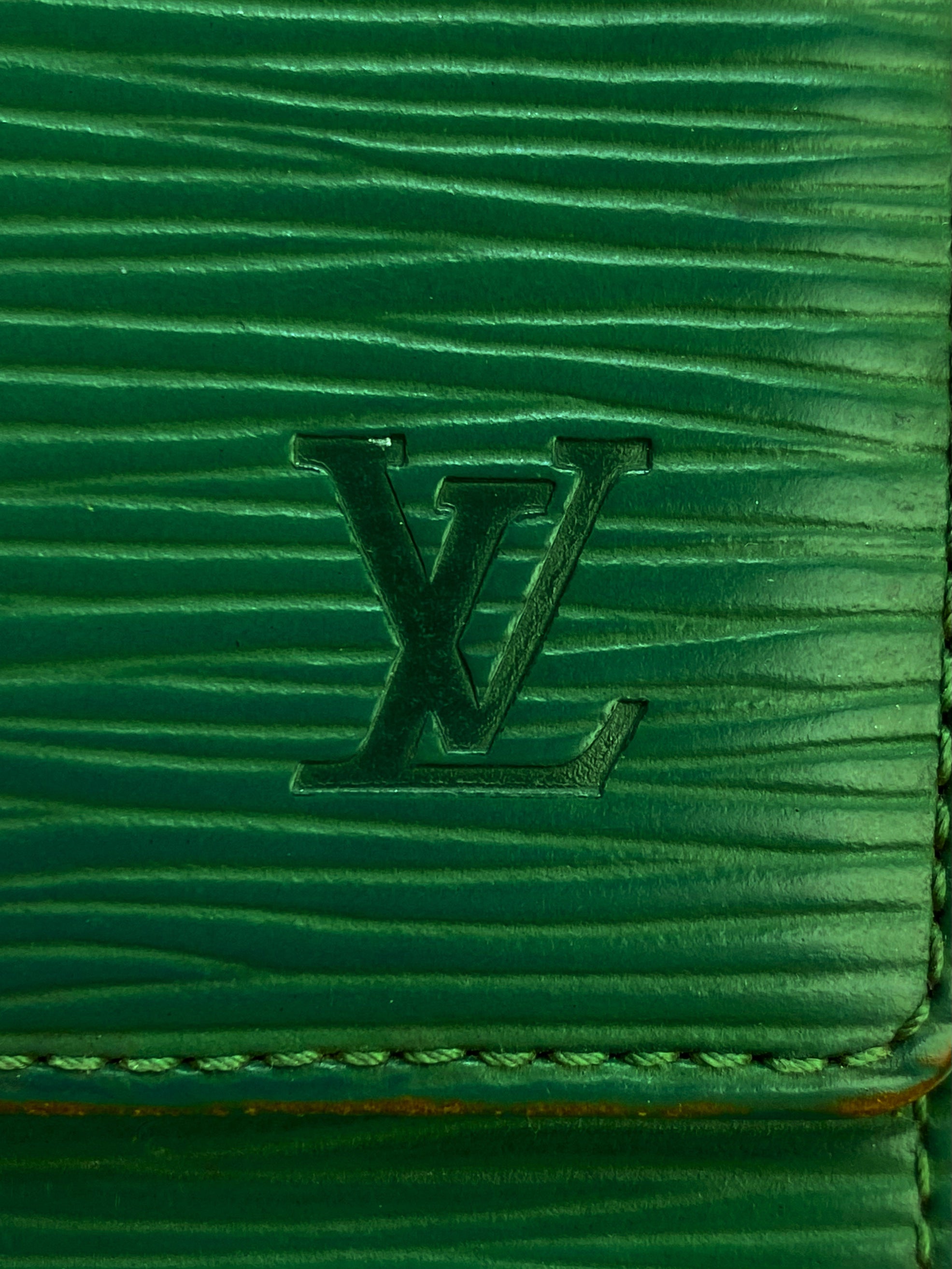 Louis Vuitton Epi Pine Green Embossed LV Tri Fold Wallet