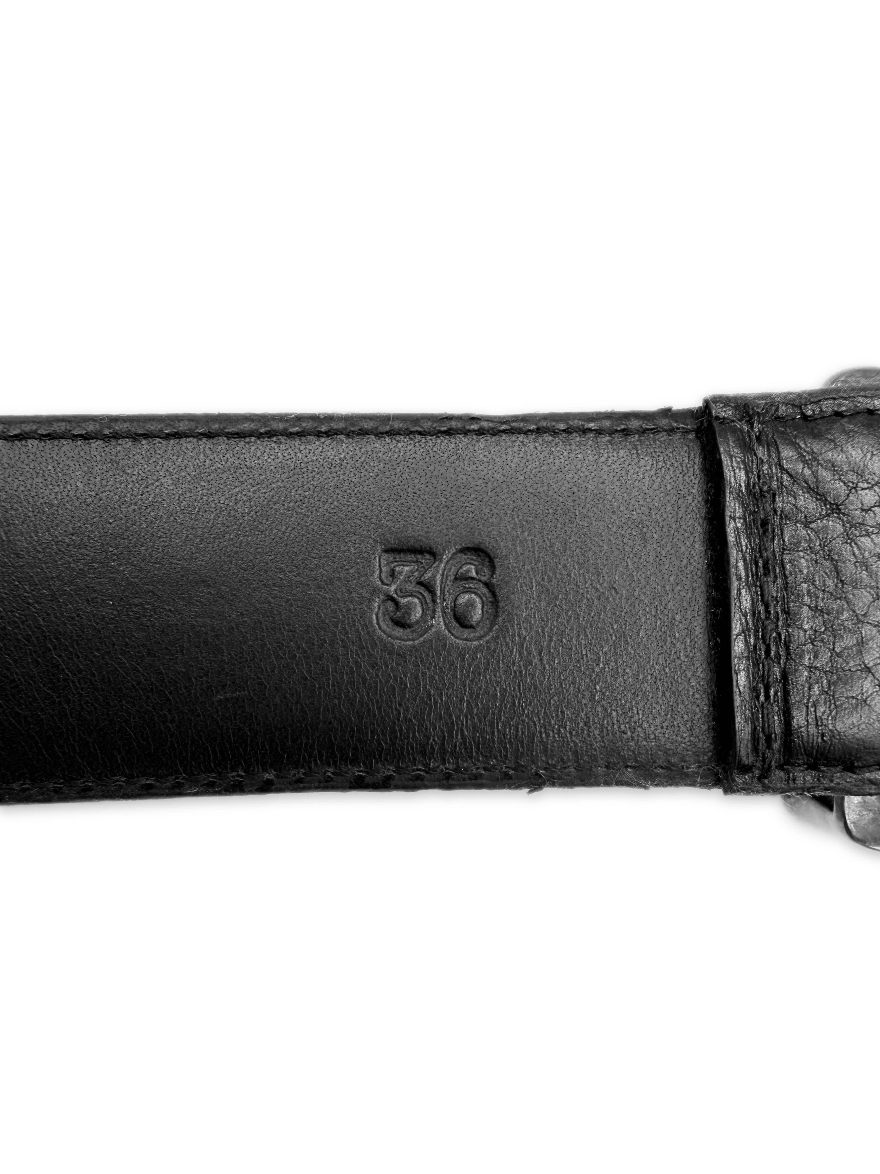 Chrome Hearts Double Roller .925 Silver Black Leather Belt