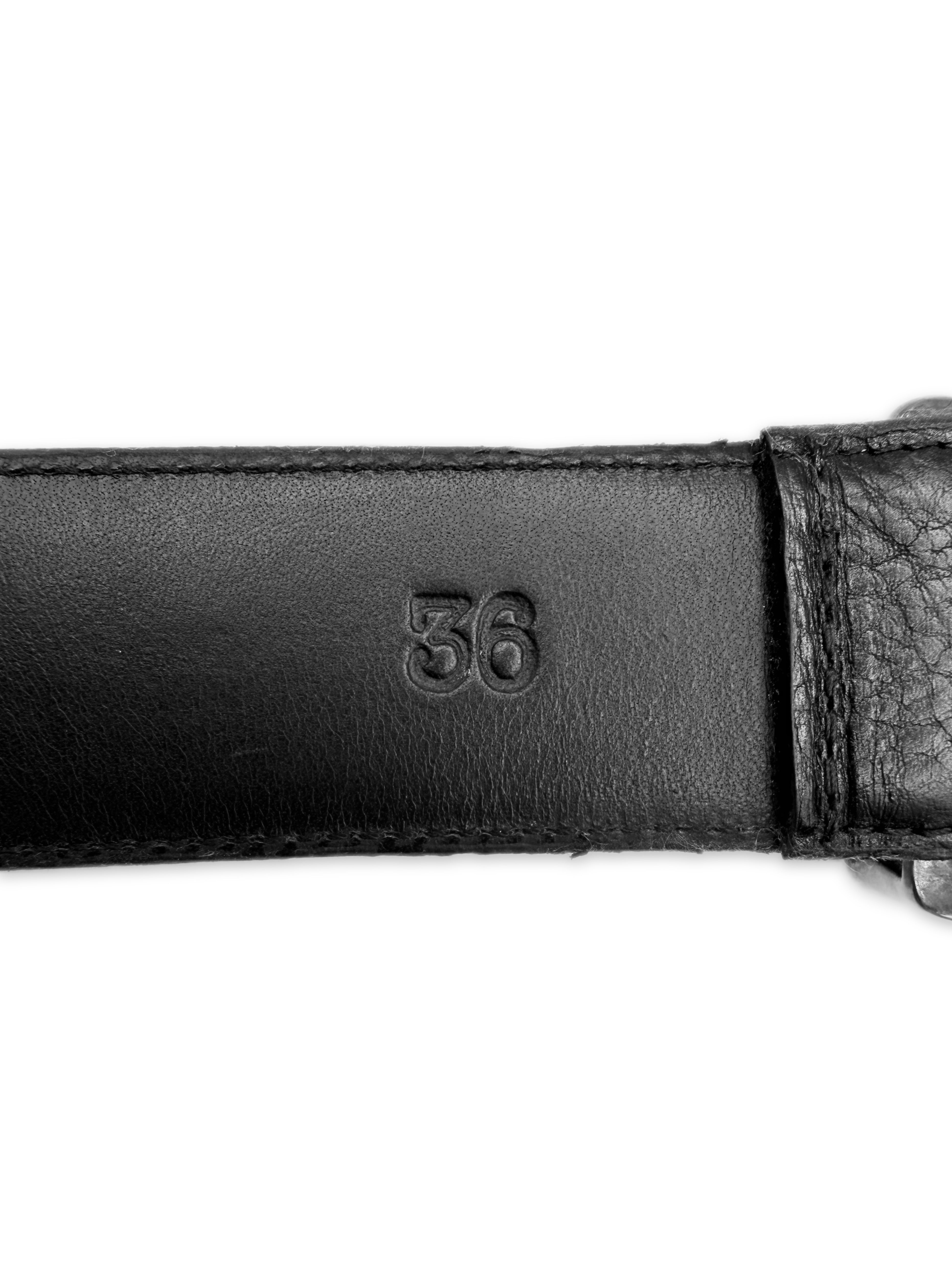Chrome Hearts Double Roller .925 Silver Black Leather Belt
