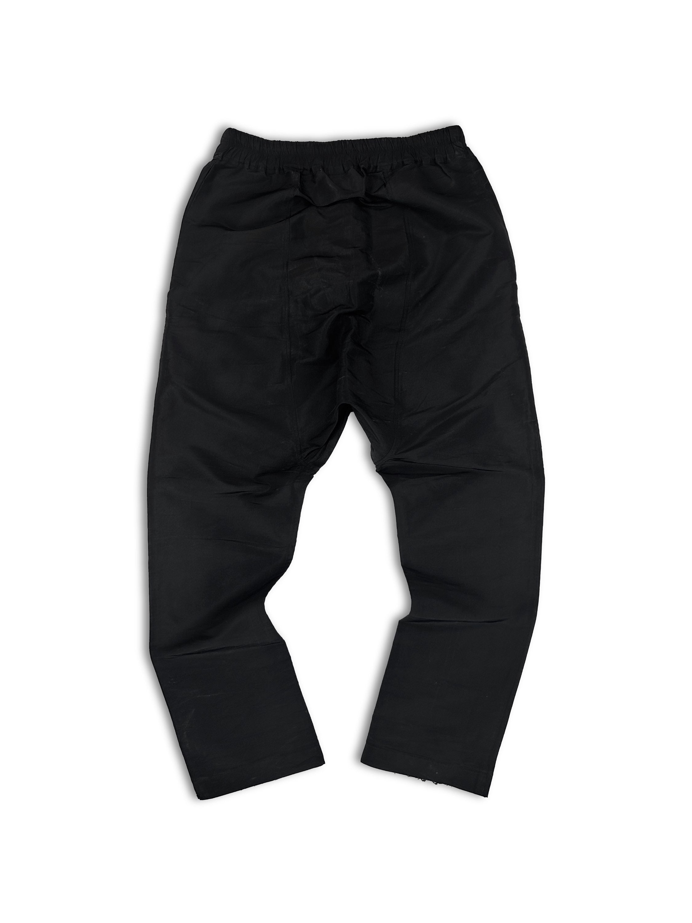 SS17 Rick Owens ‘Walrus’ Black Drop Crotch Nylon Pants