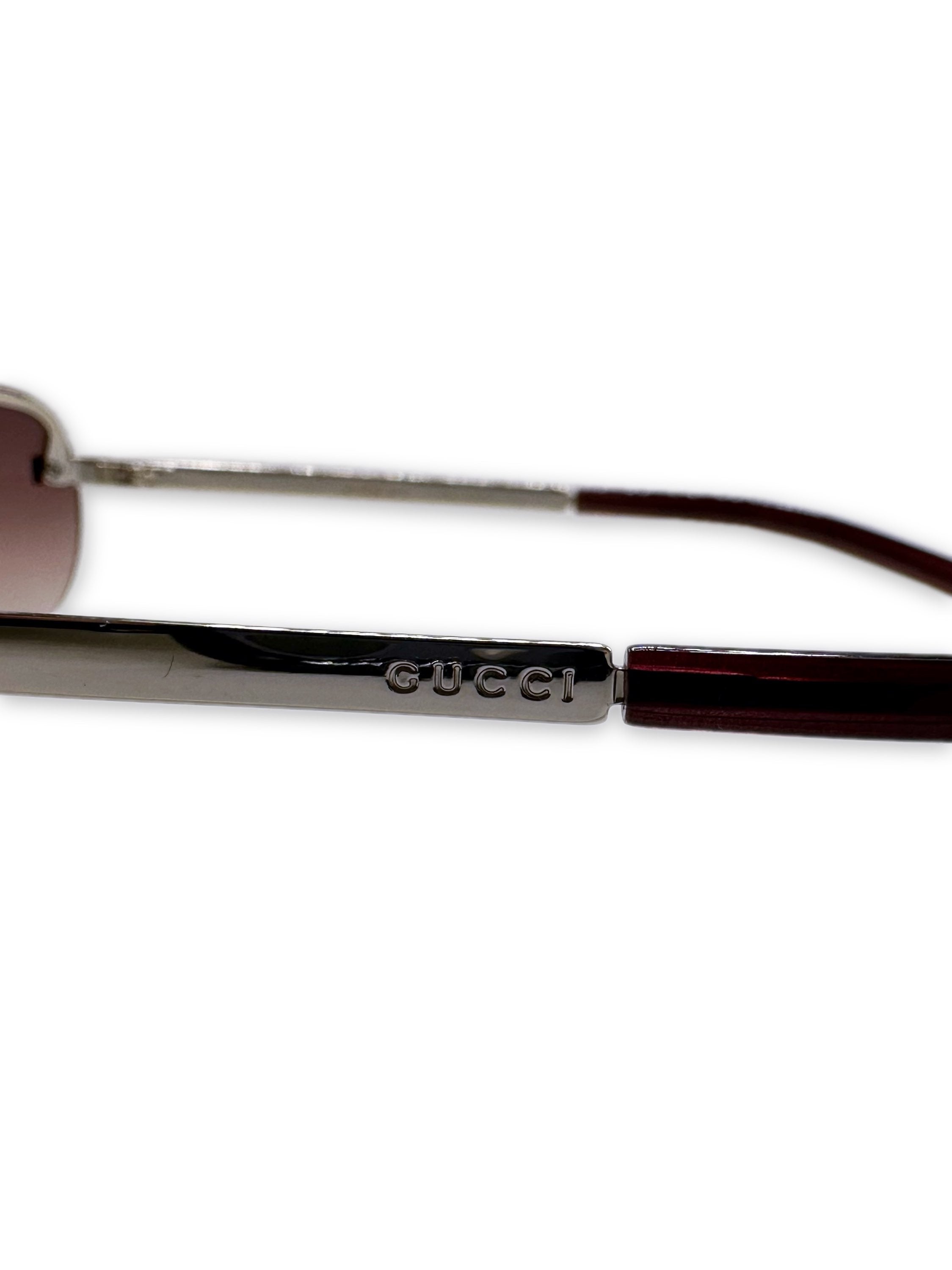 Gucci G Logo Pink Tint Rimless Sunglasses