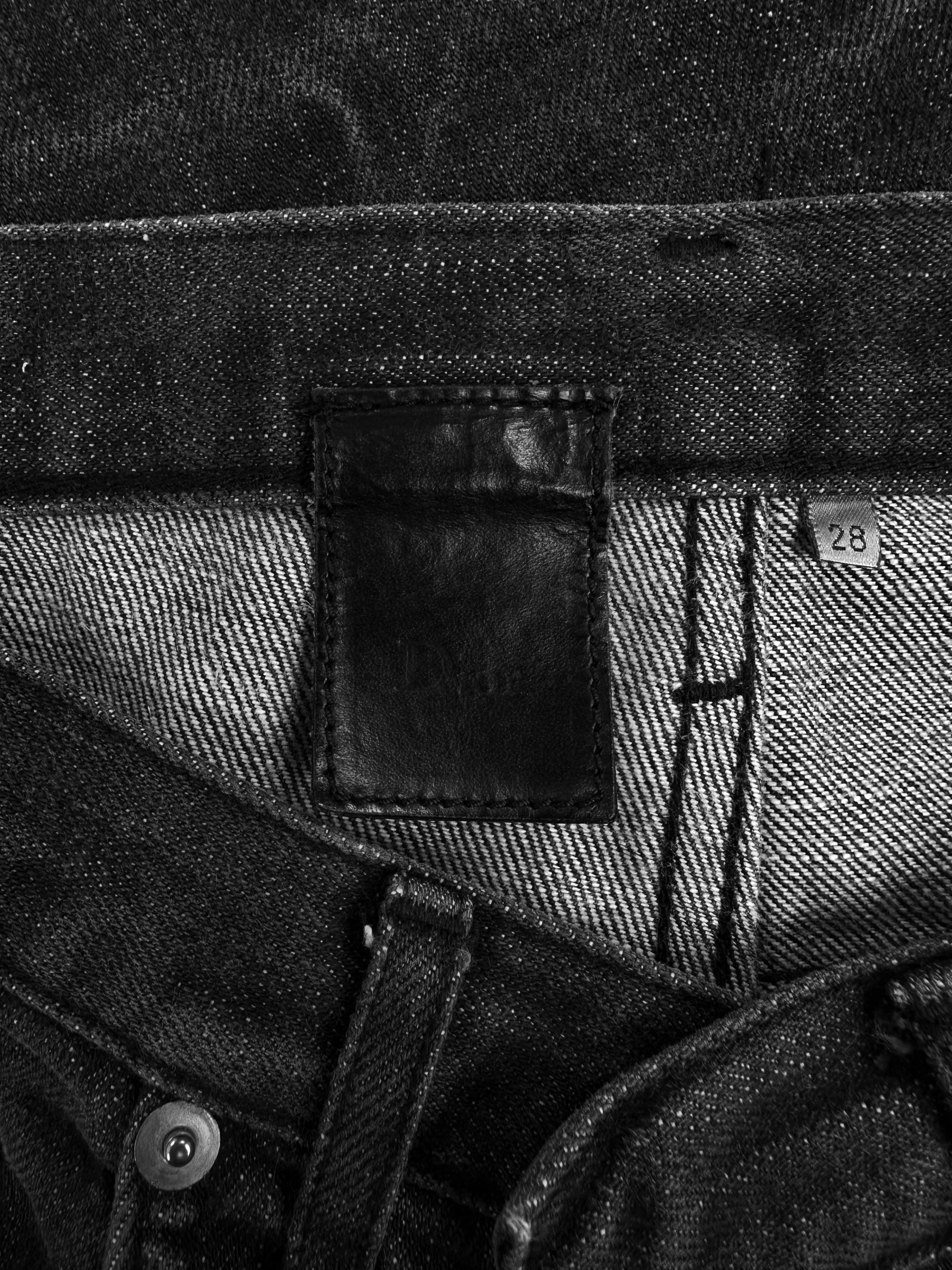 00s Dior Homme Black Washed Slim Cut Denim