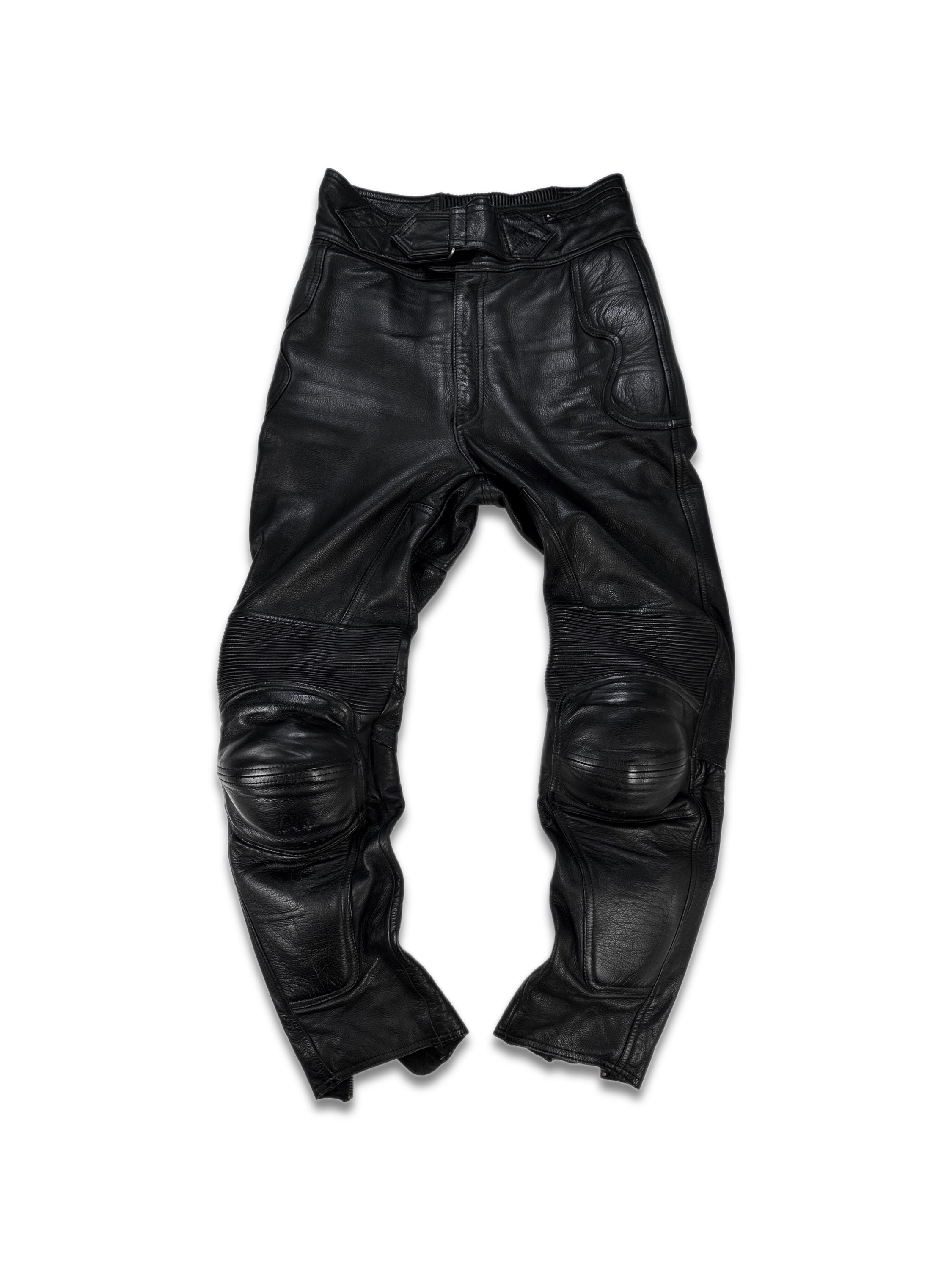 00s Kadoya ‘Armoured’ Black Leather Motorcycle Pants