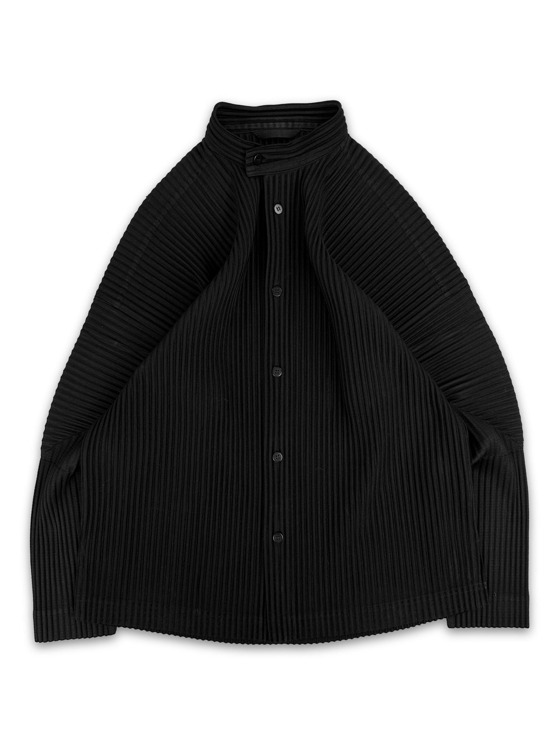 Homme Plisse by Issey Miyake Black Button Down Shirt Jacket