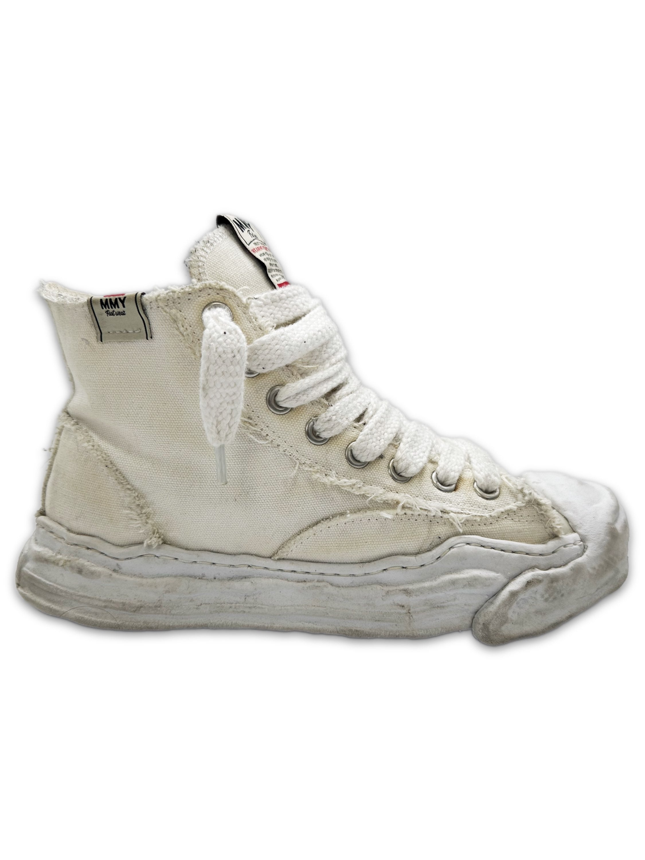 Mihara Yasuhiro ‘Melted’ Canvas Cream MMY Hi-top Sneakers