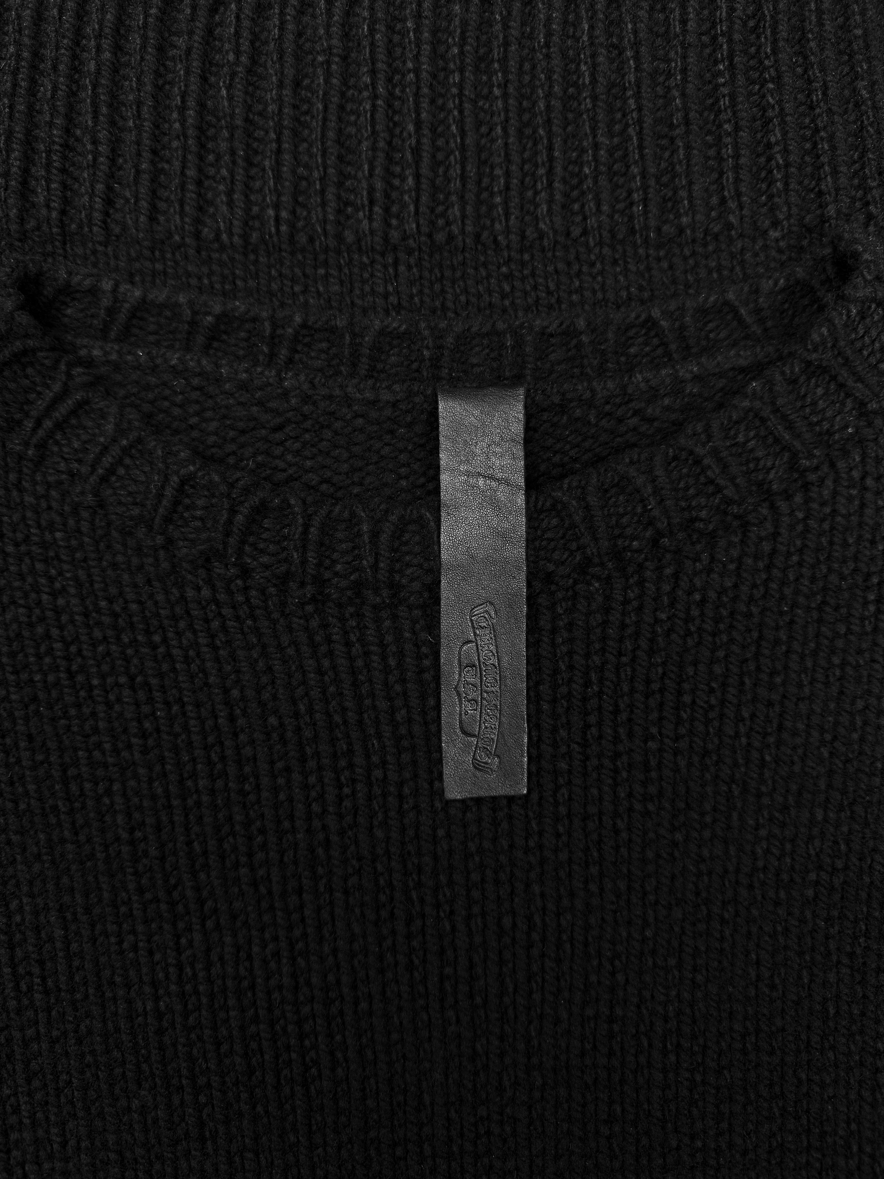 Chrome Hearts Cashmere Lambskin Cross Patch Knit Thumb Hole Sweater