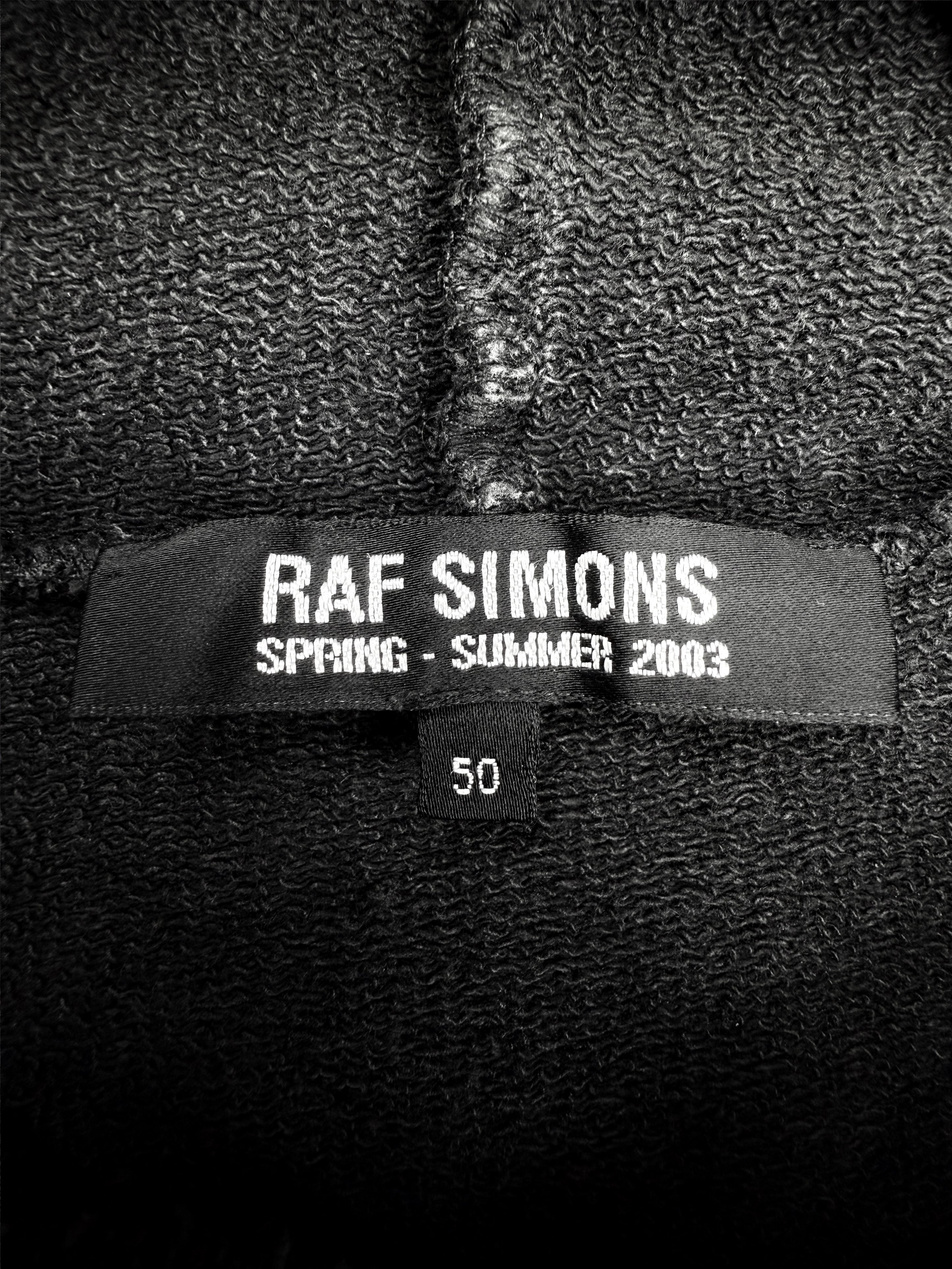 SS03 Raf Simons Consumed ‘Penelope Jaws’ Blue Sun Faded Black Hoodie