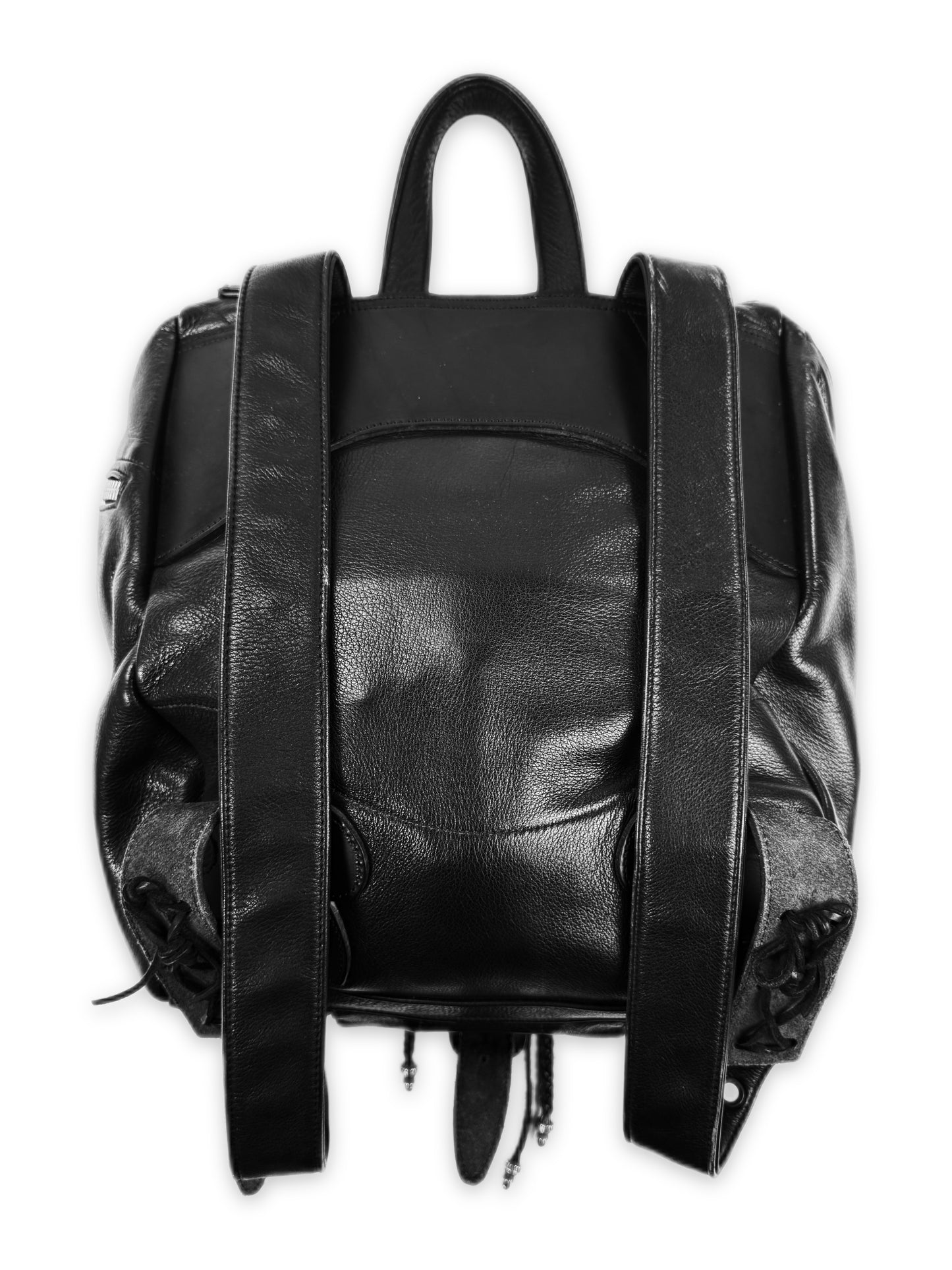Chrome Hearts Triple Gunslinger Fleur Black Leather Braided Backpack