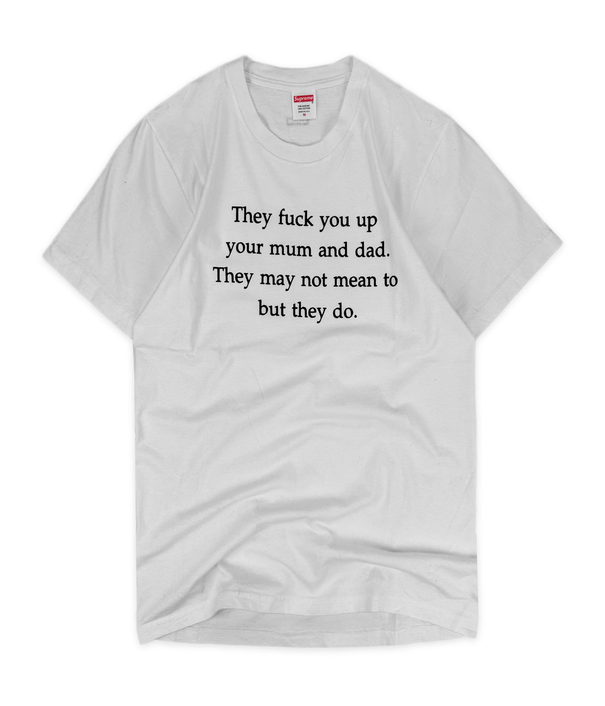 FW16 Supreme ‘They Fuck You Up’ Philip Larkin Slogan T-Shirt