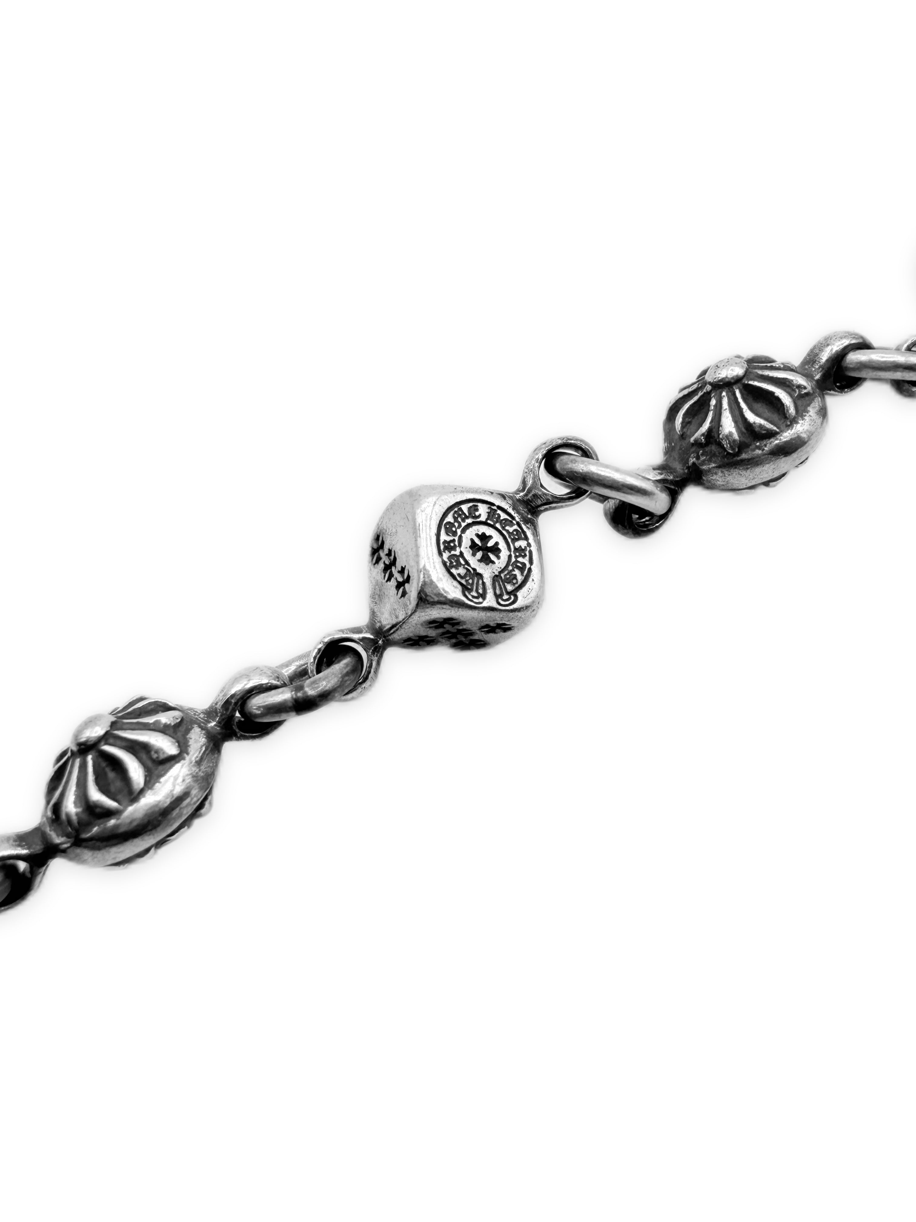 Chrome Hearts Dice Crossball .925 Silver Bracelet