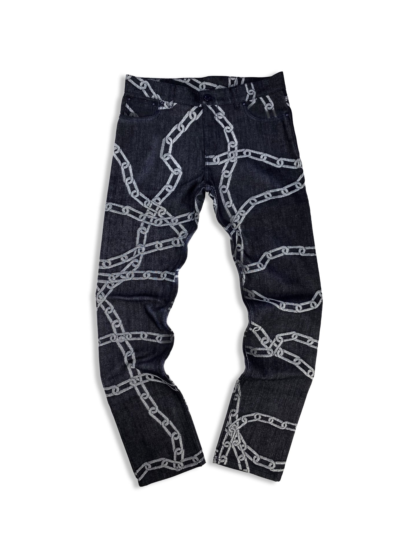 SS20 Louis Vuitton by Virgil Abloh ‘Chain’ Woven Charcoal Denim