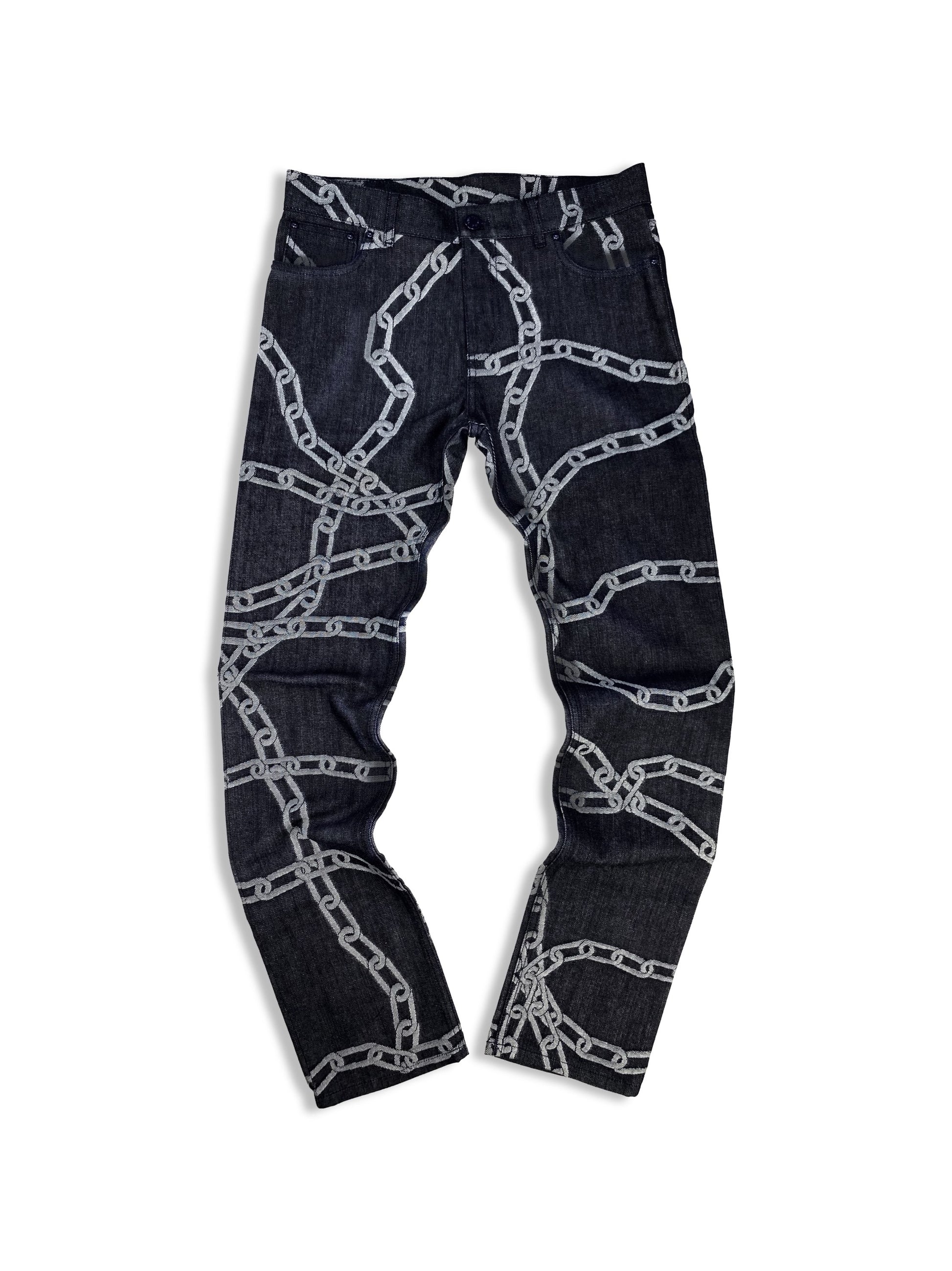 SS20 Louis Vuitton by Virgil Abloh ‘Chain’ Woven Charcoal Denim