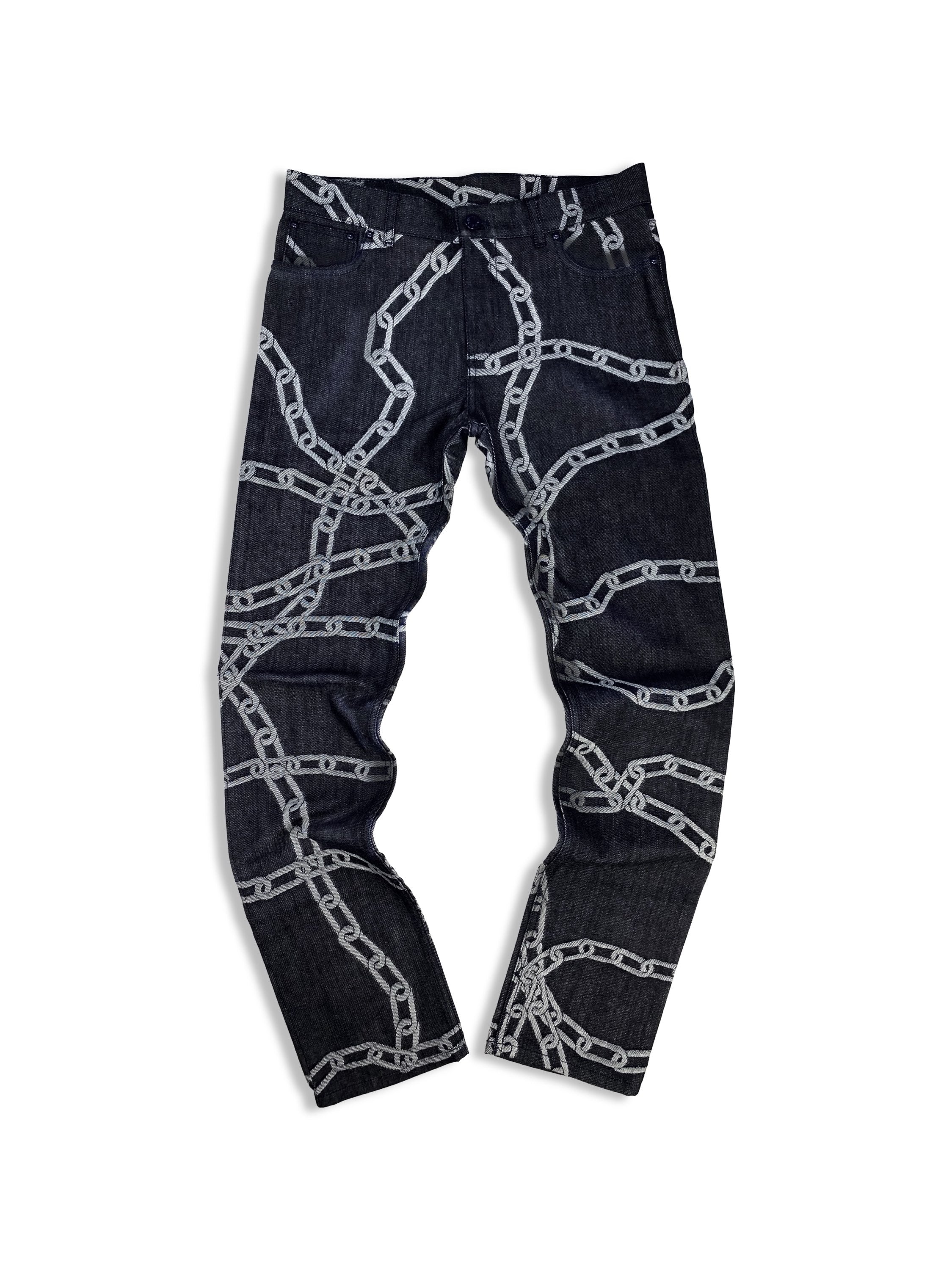 SS20 Louis Vuitton by Virgil Abloh ‘Chain’ Woven Charcoal Denim