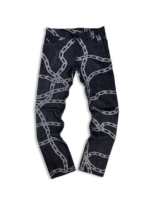 SS20 Louis Vuitton by Virgil Abloh ‘Chain’ Woven Charcoal Denim