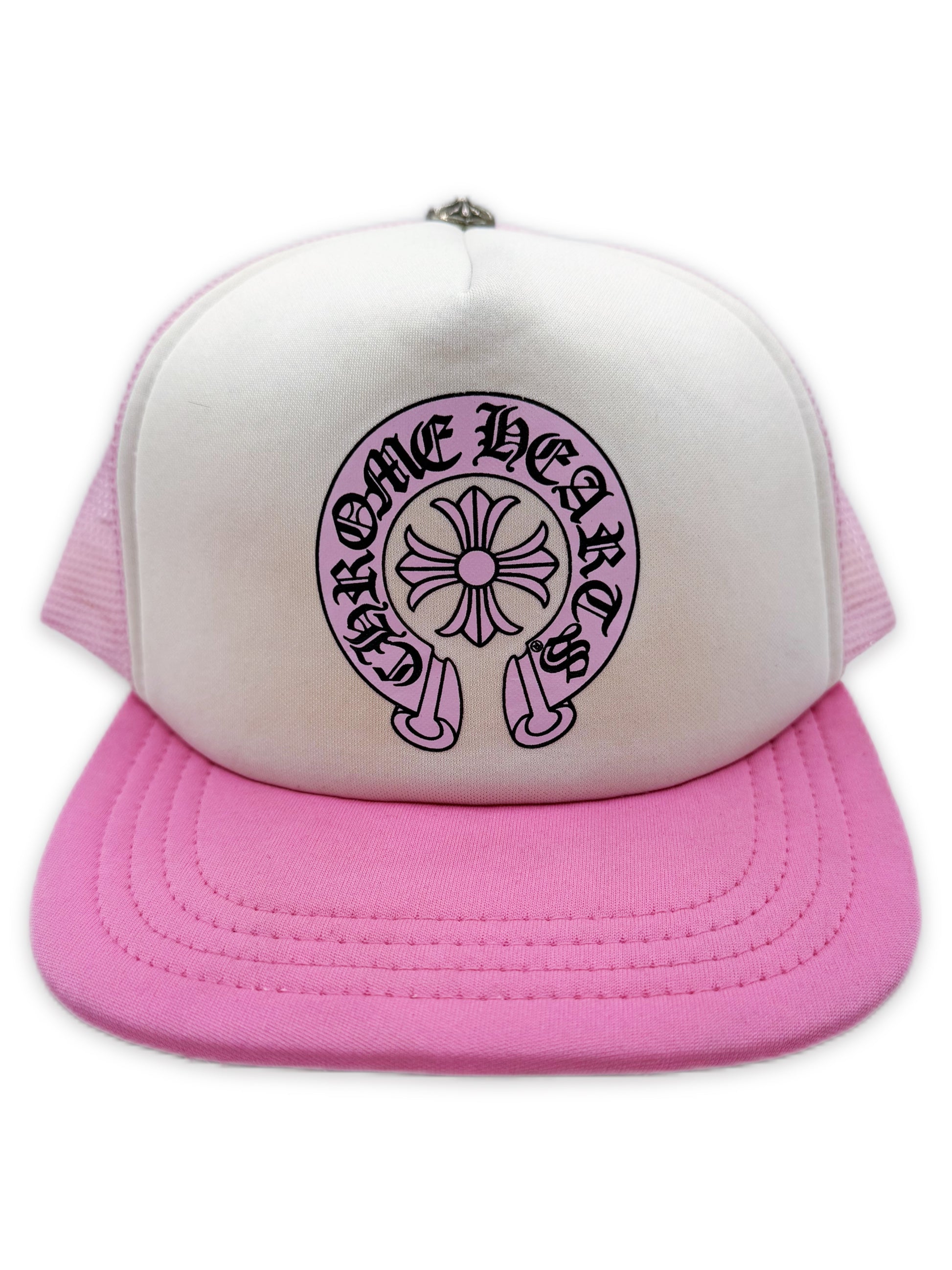 Chrome Hearts Sex Records Baby Pink Horse Shoe .925 Silver Trucker Hat