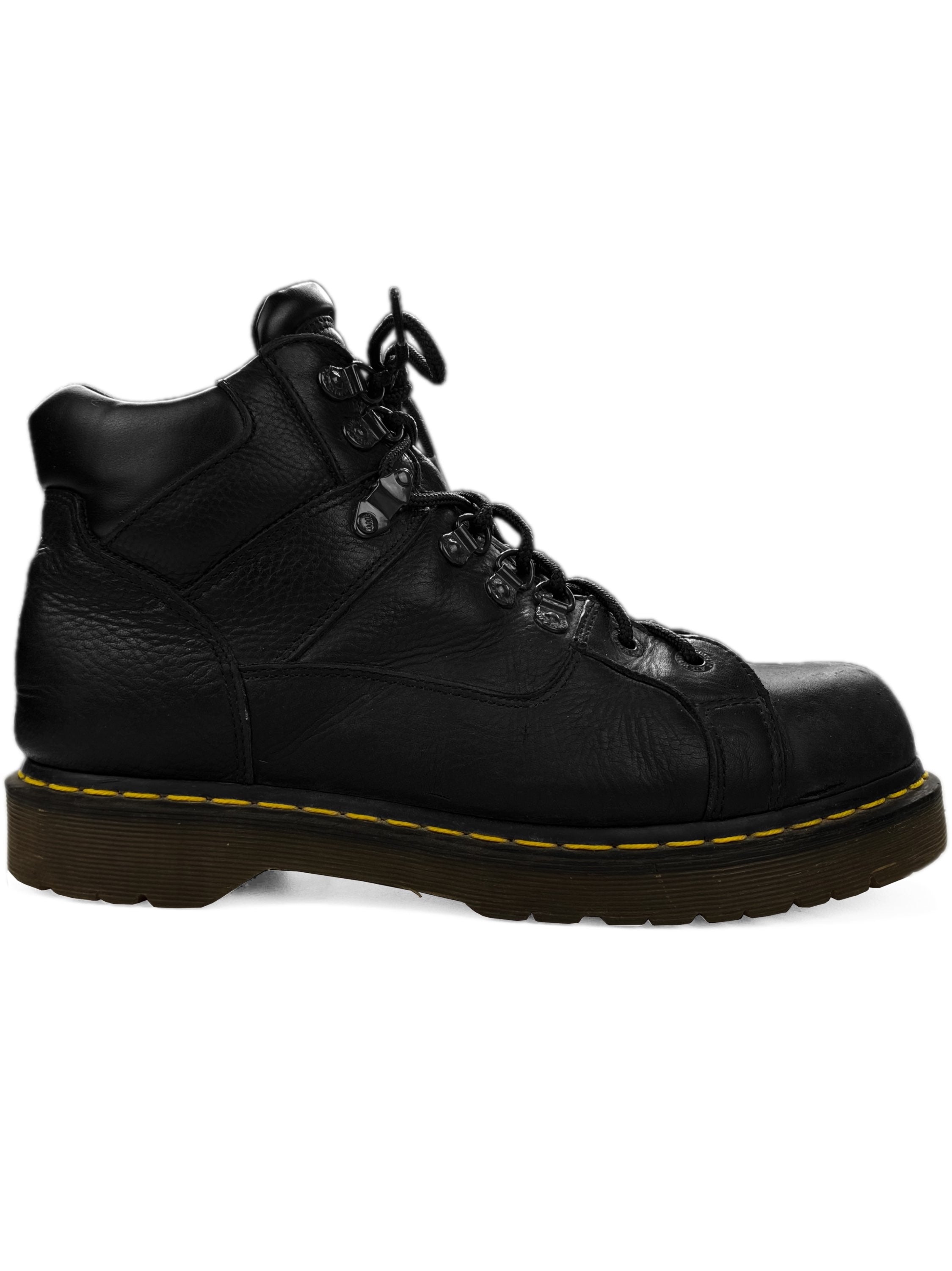 Dr.Martens Leather Yellow Stitch Embossed Combat Boots