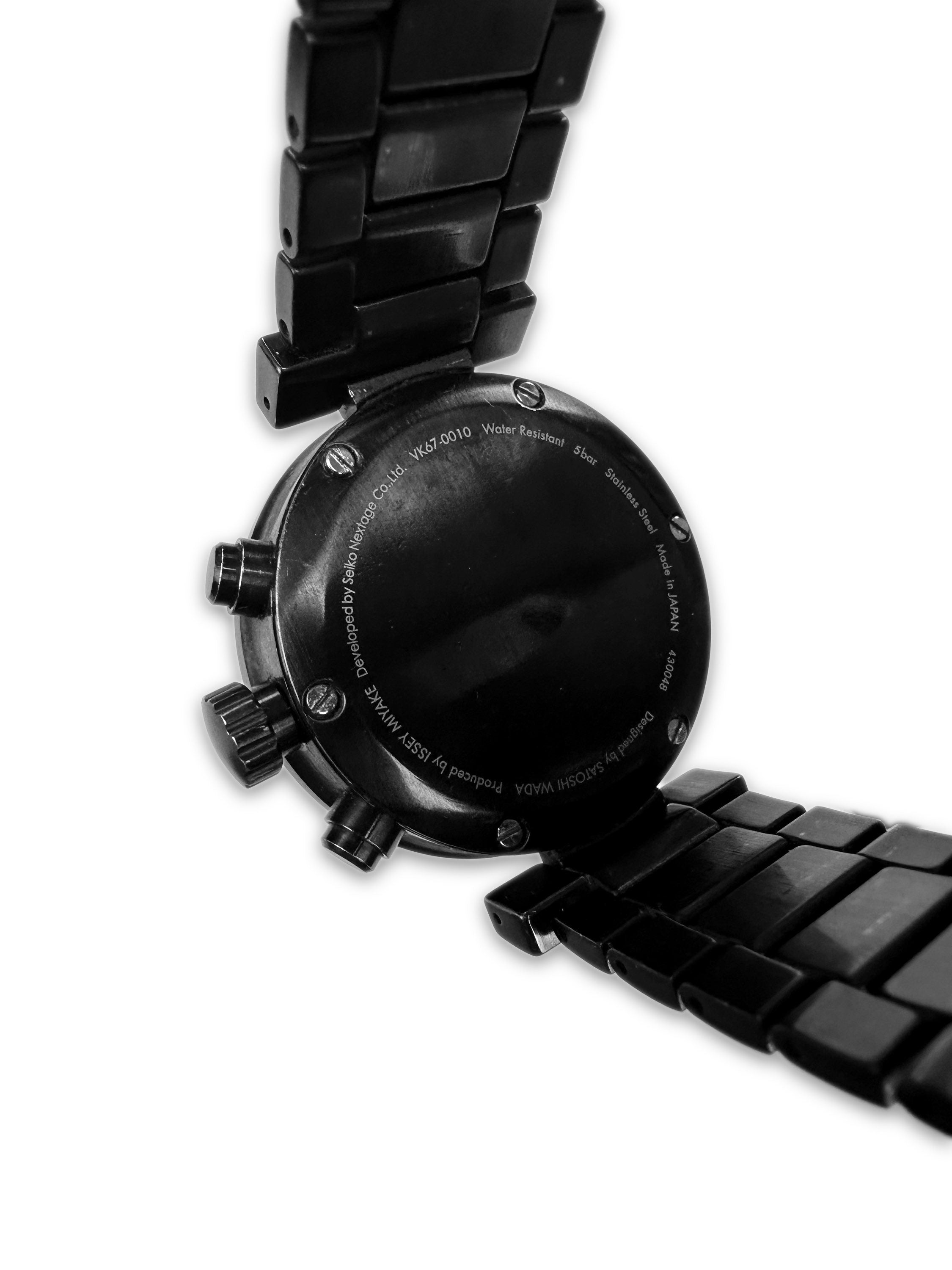90s Issey Miyake by Satoshi Wada Black Triple Chronograph Watch
