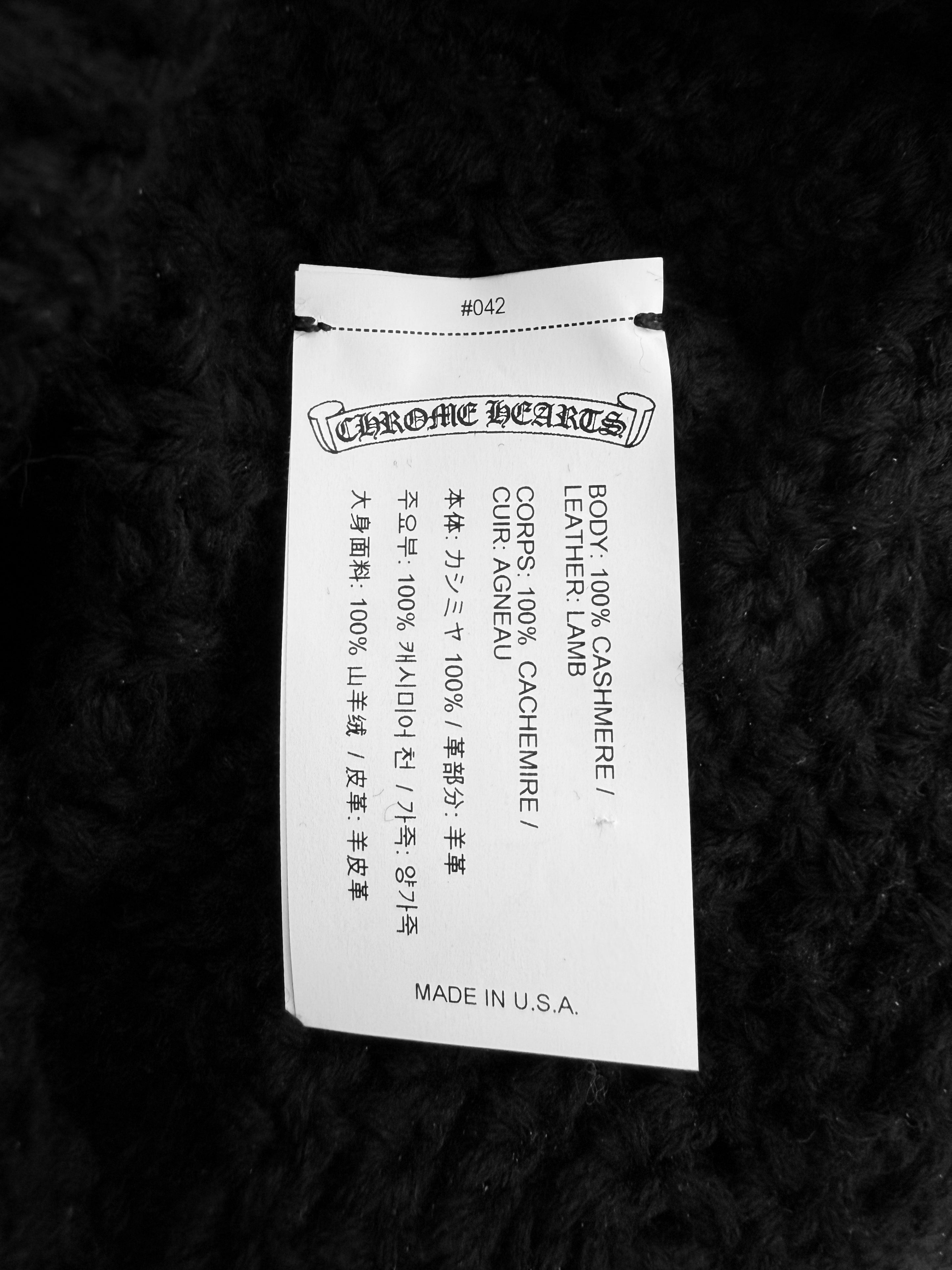 Chrome Hearts Leather Cross Patch Cashmere Knitted Beanie