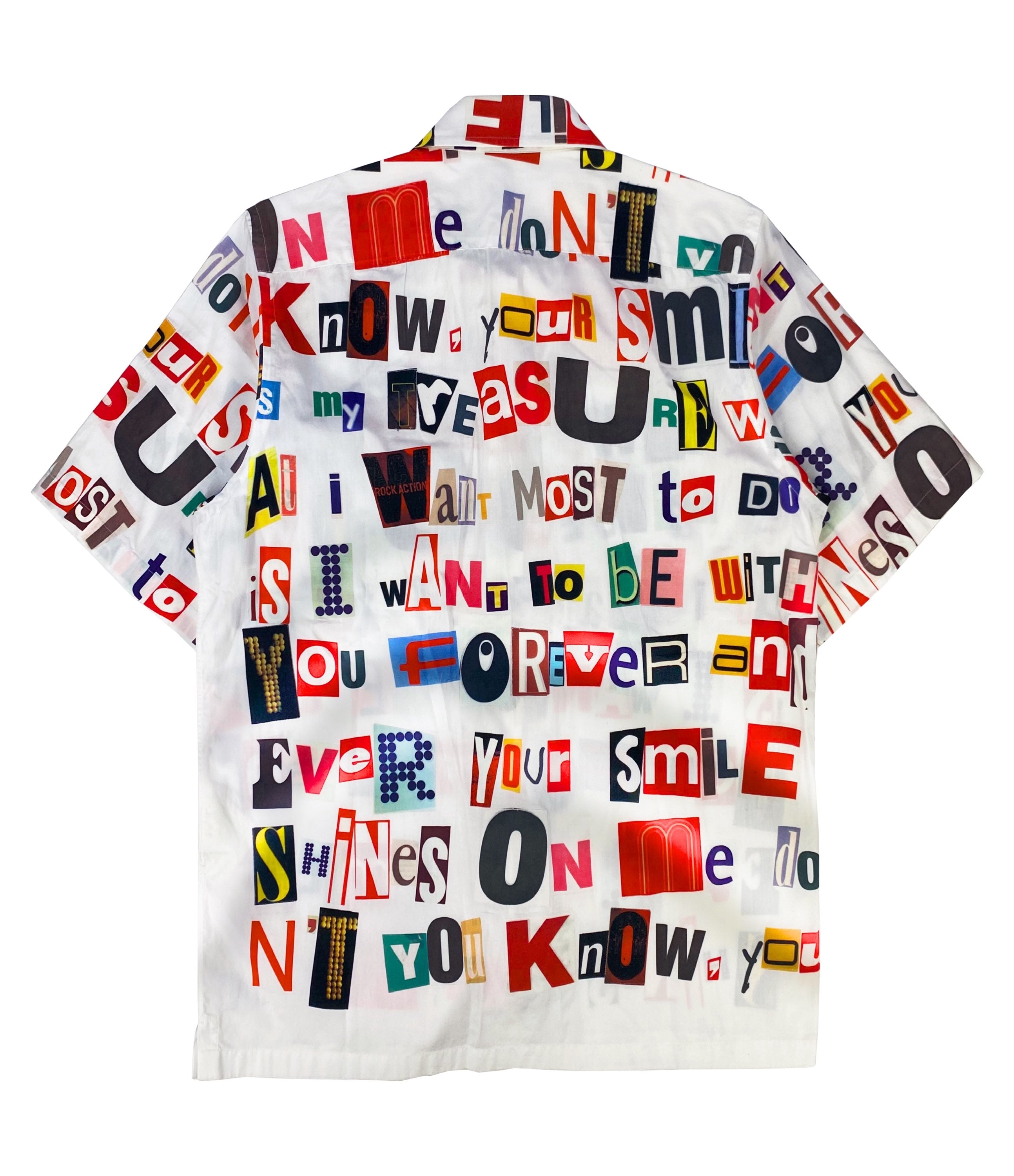SS02 Junya Watanabe ‘Ransom Note’ Graphic Camp Collar Shirt