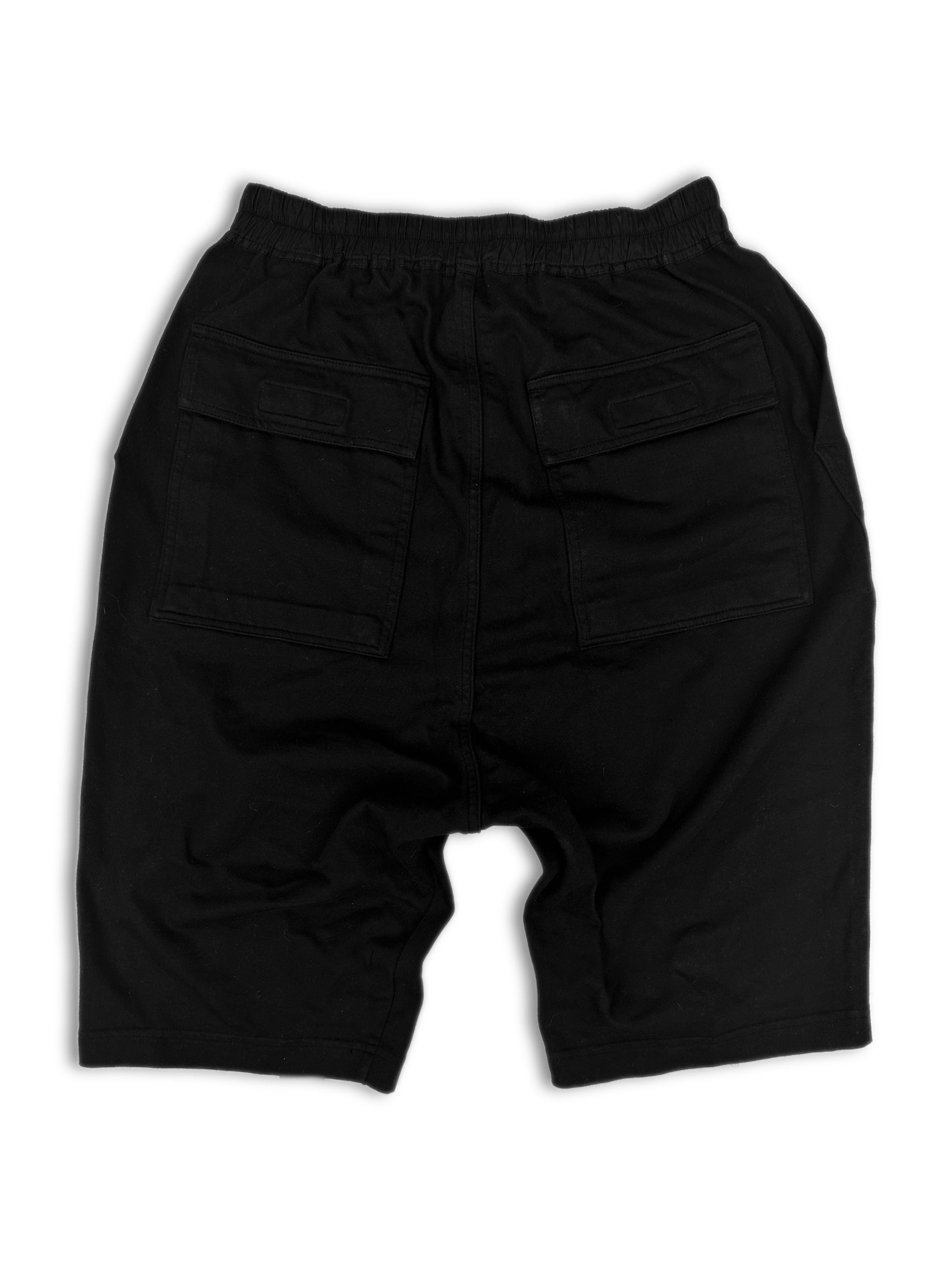 Rick Owens DRKSHDW Heavy Jersey Cotton Black Multi Pocket Shorts