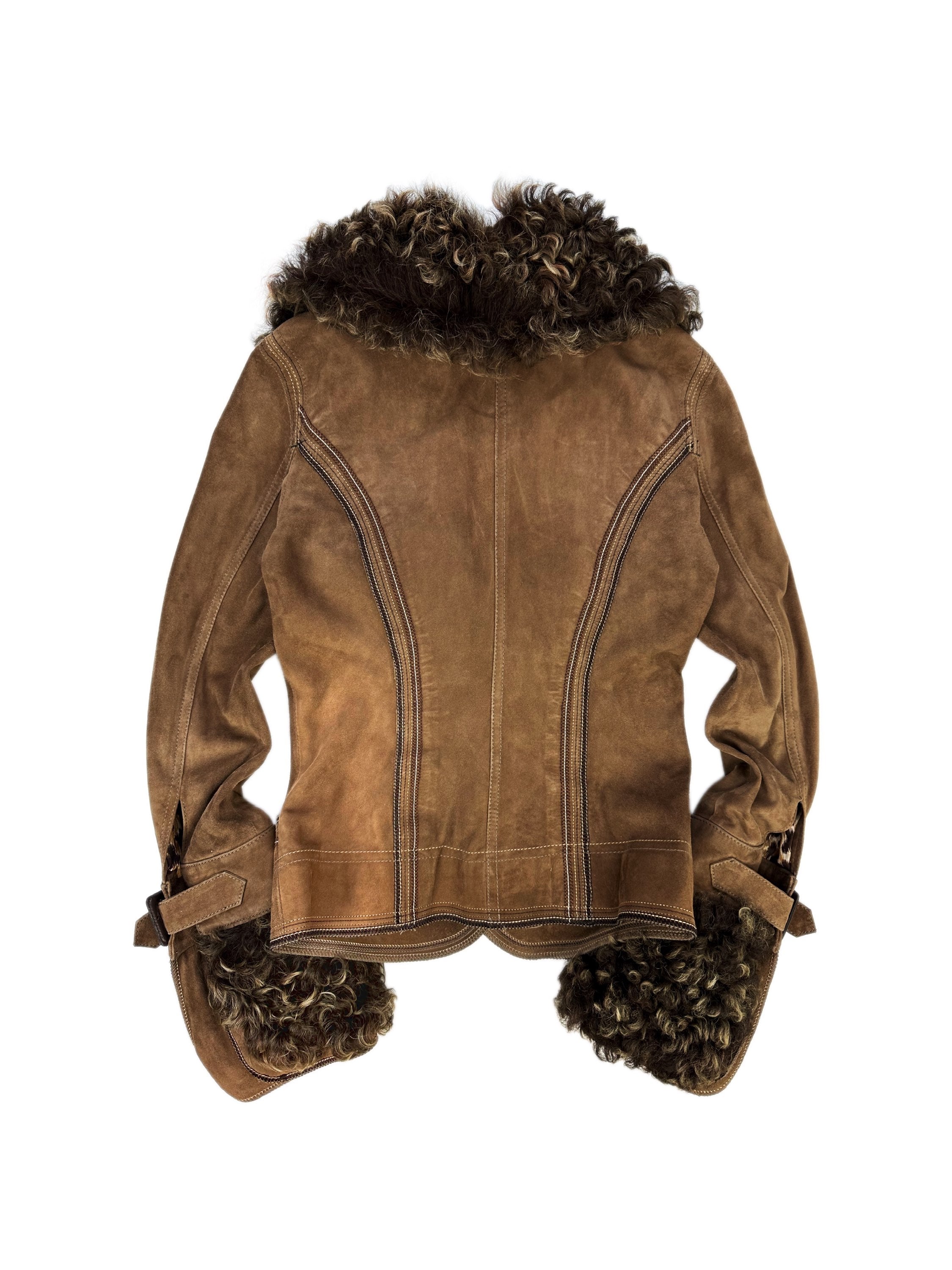 AW07 Dolce & Gabbana ‘Poodle Fur’ Cropped Suede Leather Jacket