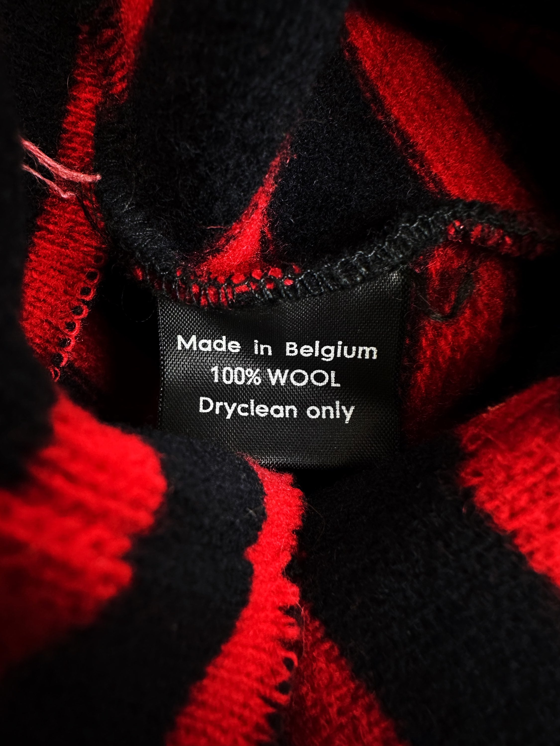 AW01 Raf Simons ‘Riot, Riot, Riot’ Patch Striped Turtleneck Sweater