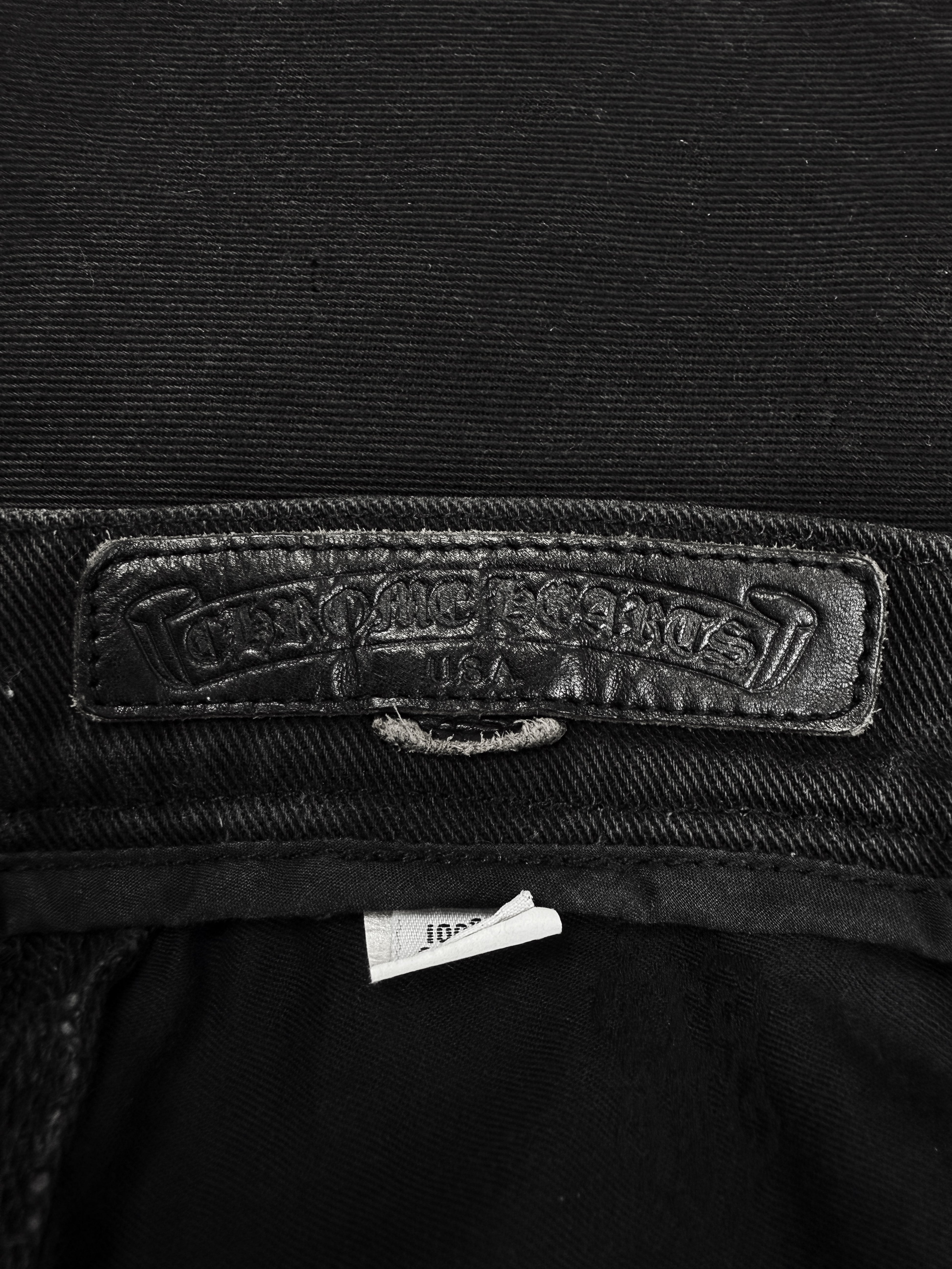 Chrome Hearts 11 Cross Patch Fleur Knee Black .925 Silver Denim