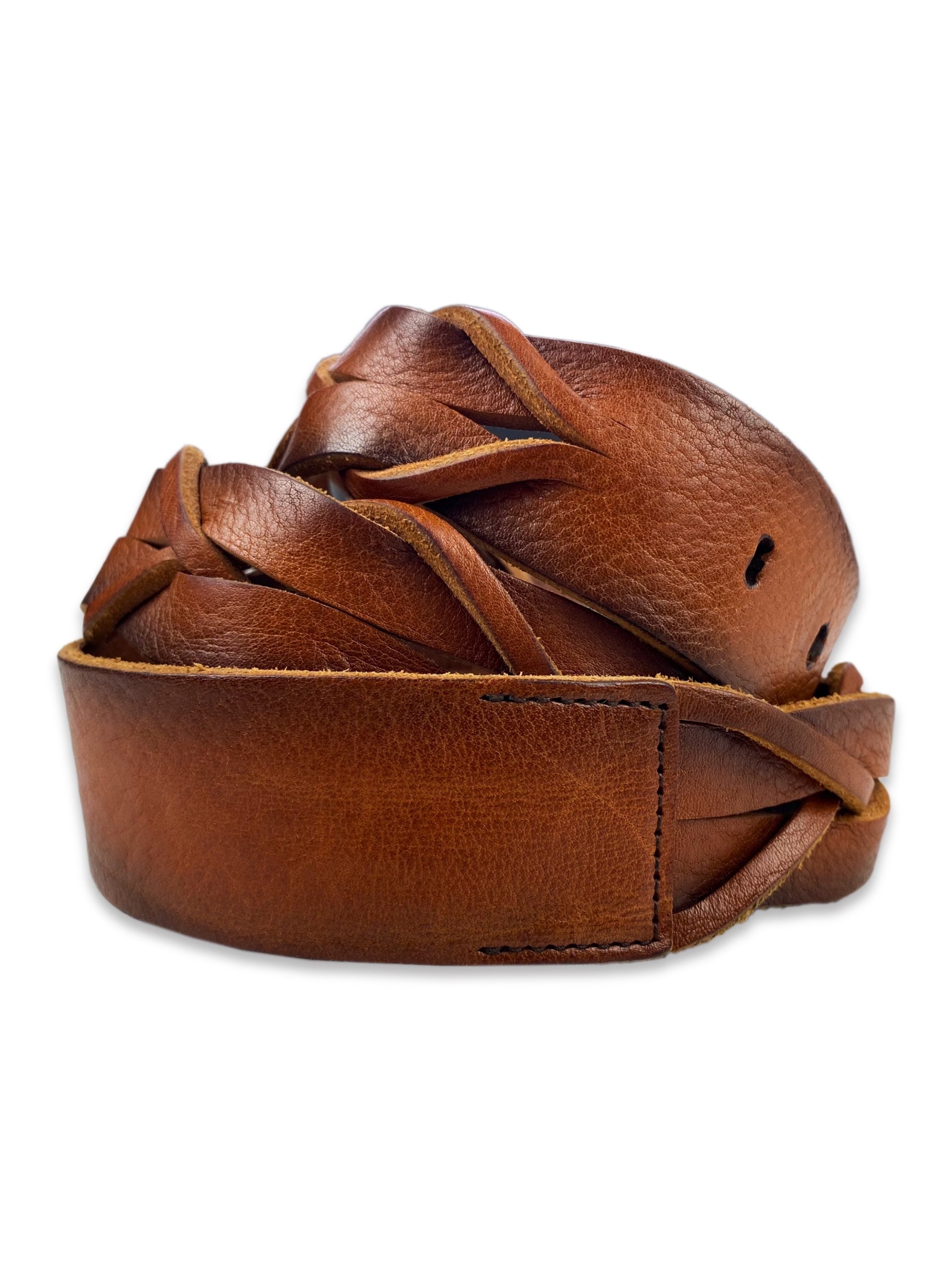 00s Dolce &amp; Gabbana Calfskin Leather Braided Belt