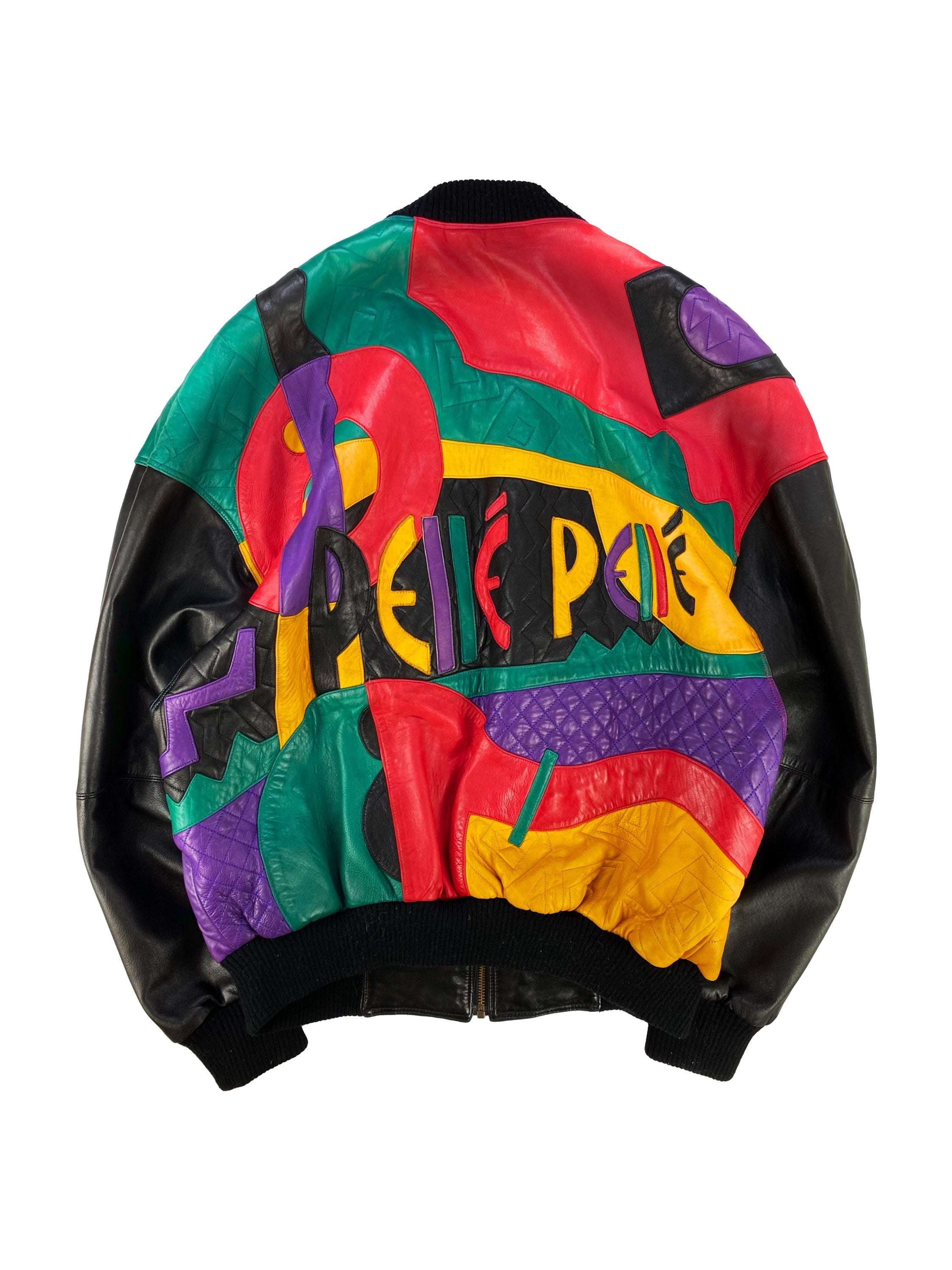 90s Pelle Pelle ‘Picasso’ Calfskin Leather Bomber Jacket