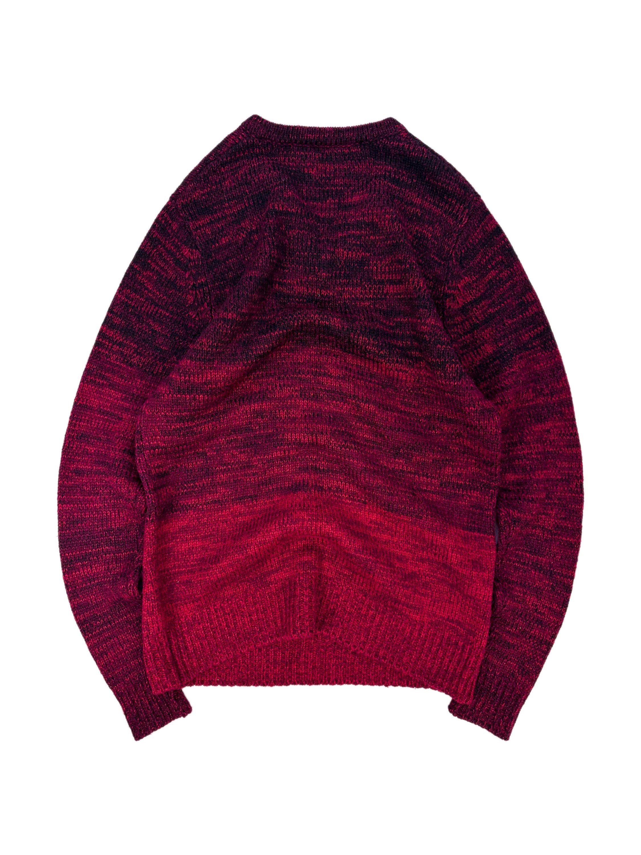 Tete Homme Red Gradient Heavy Weight Knitted Sweater