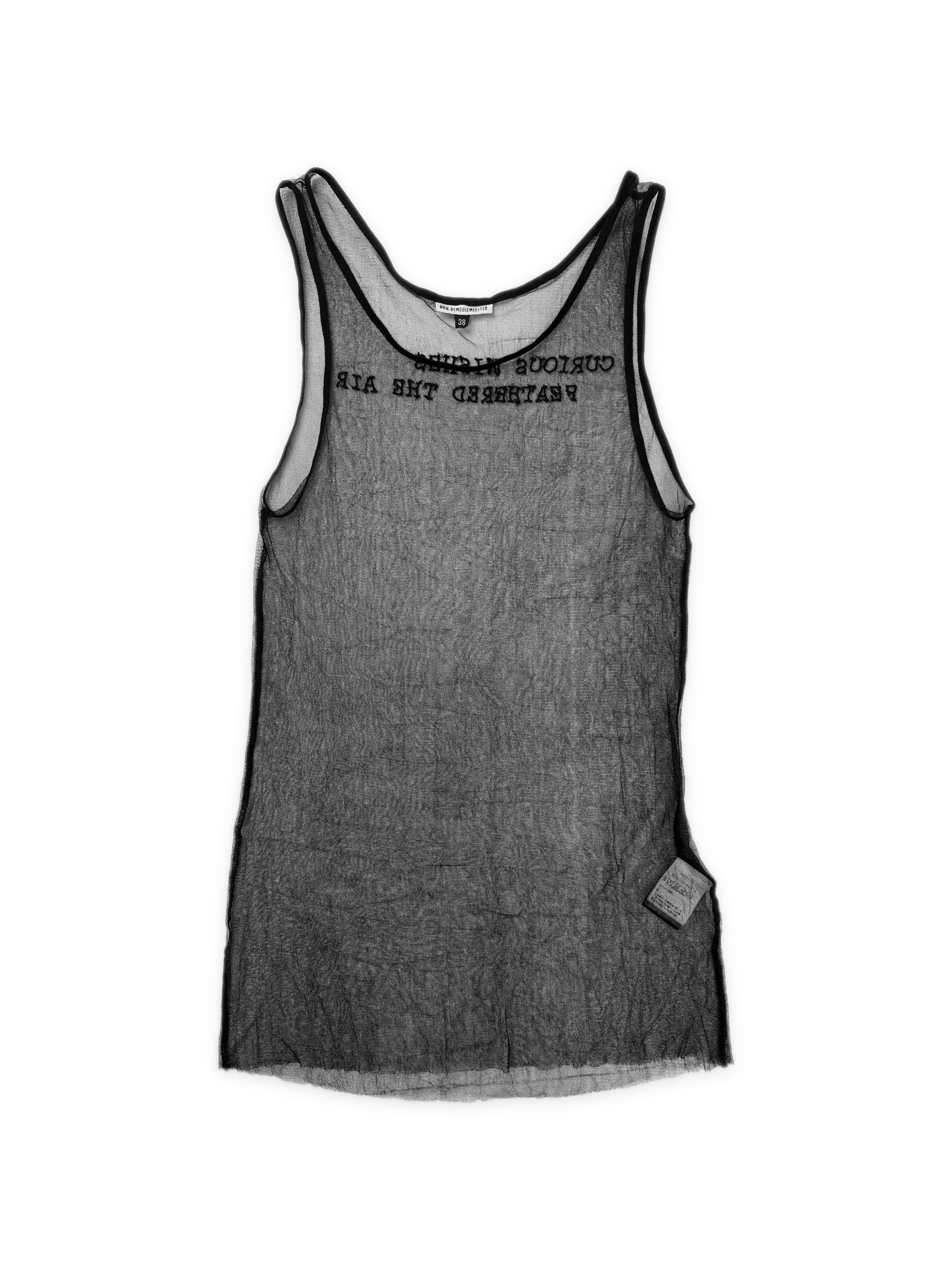 SS00 Ann Demeulemeester Patti Smith ‘Curious Wishes’ Beaded Sheer Tank Top