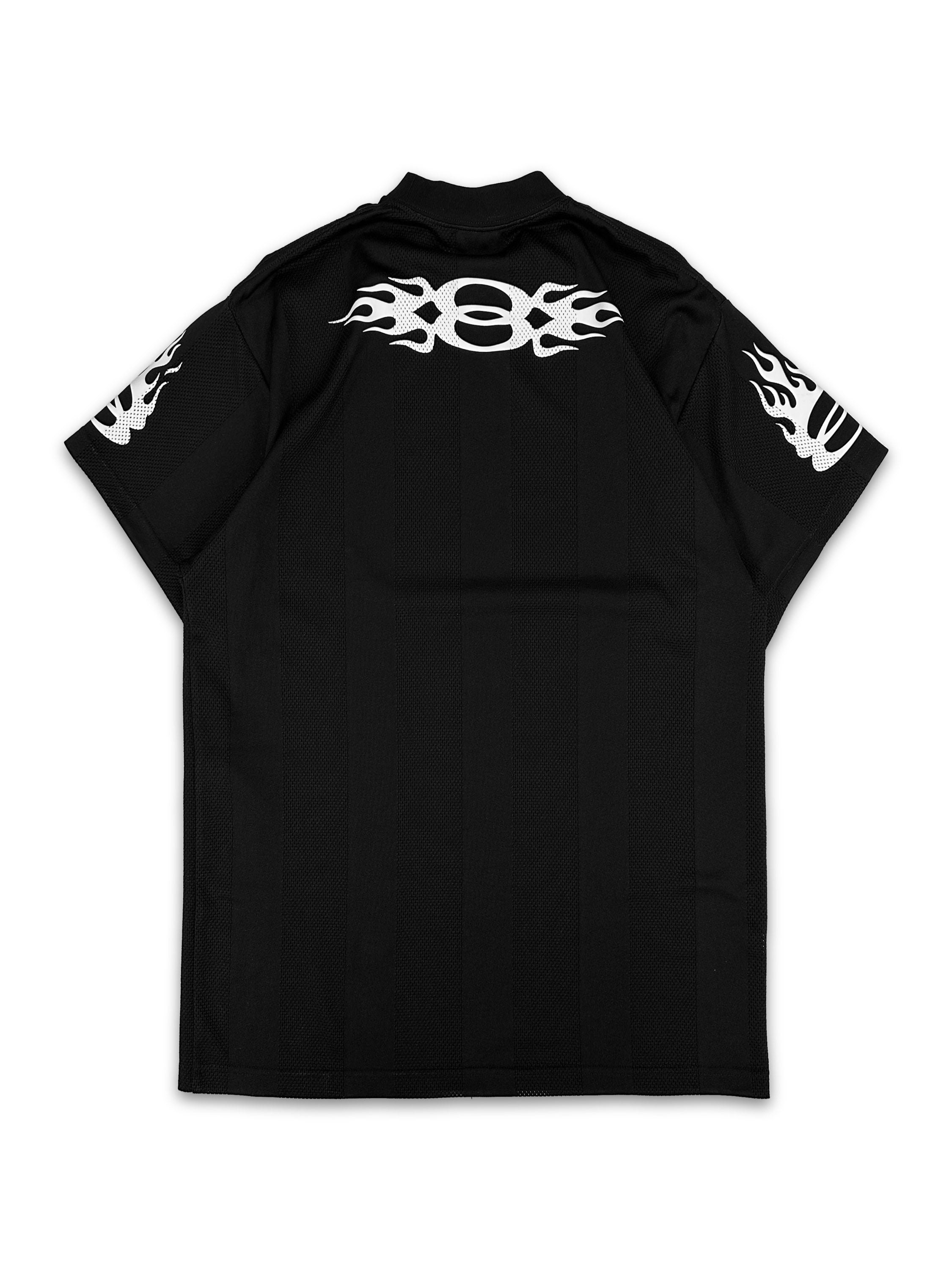 SS24 Balenciaga ‘Unity Flame’ Black Mesh Logo Jersey T-Shirt