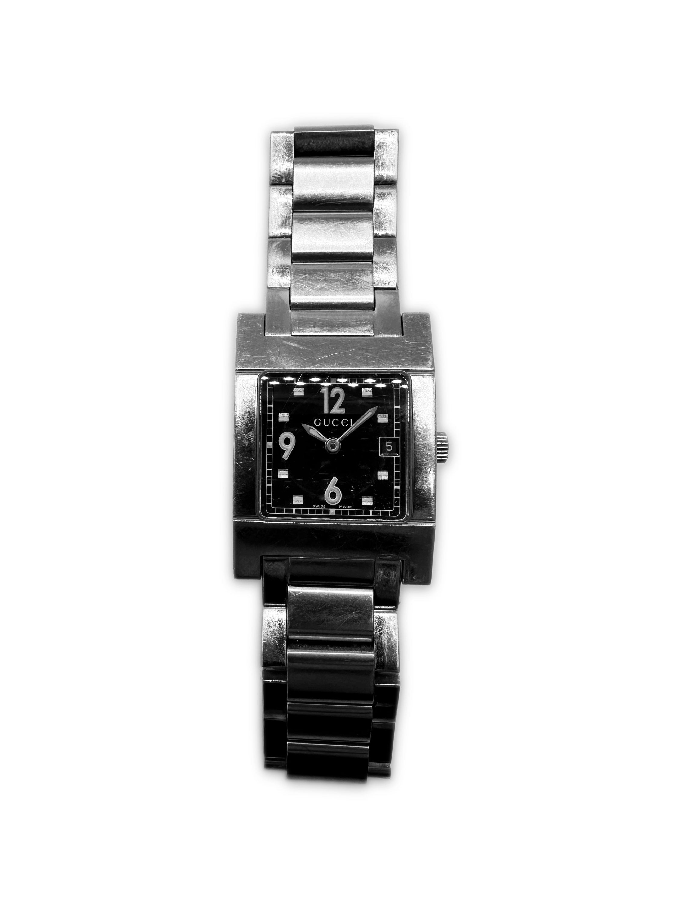 00s Gucci ‘Square Face’ 7700L 3ATM Stainless Analog Wrist Watch