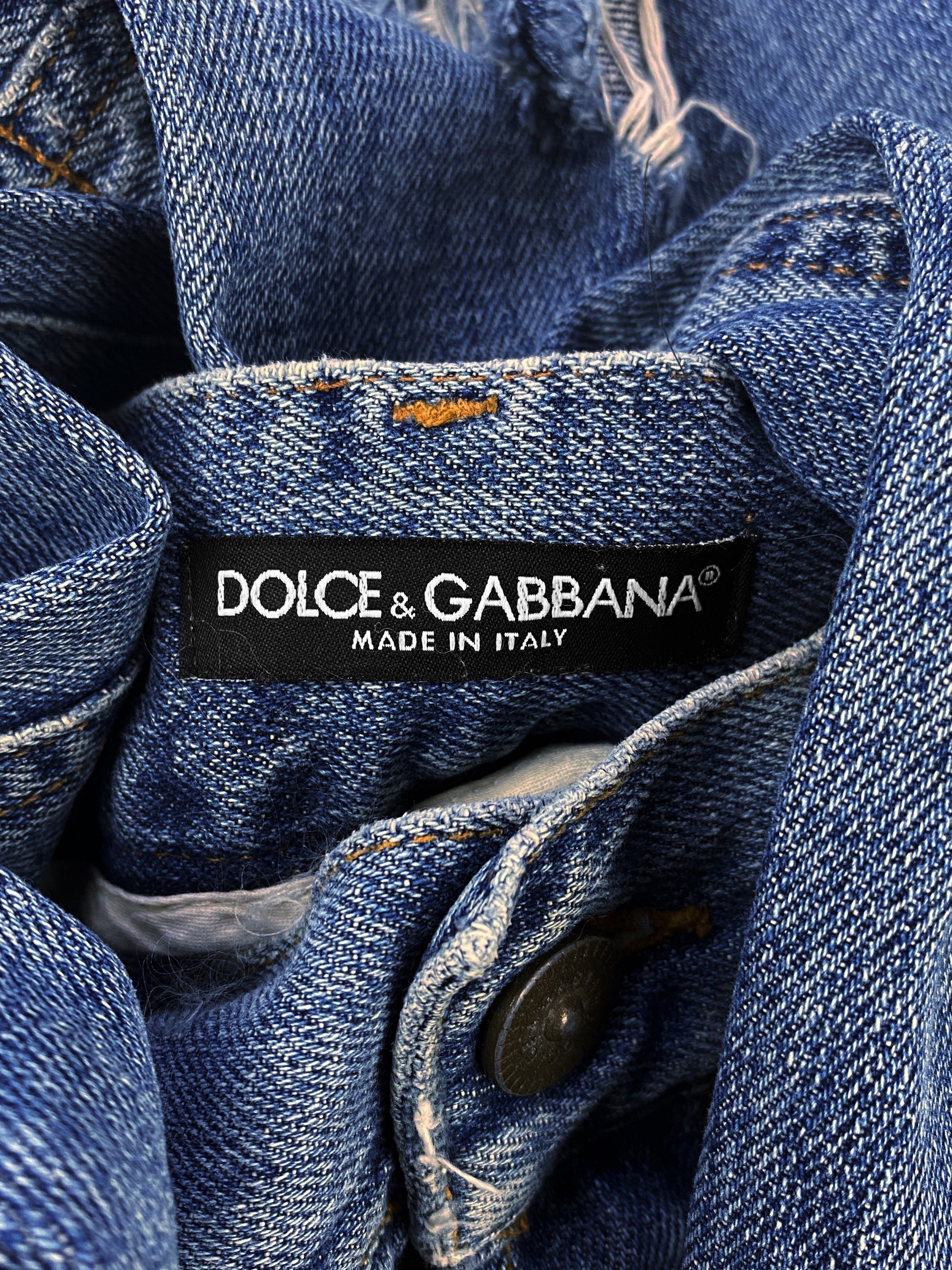 00s Dolce & Gabbana Distressed Light Wash Denim