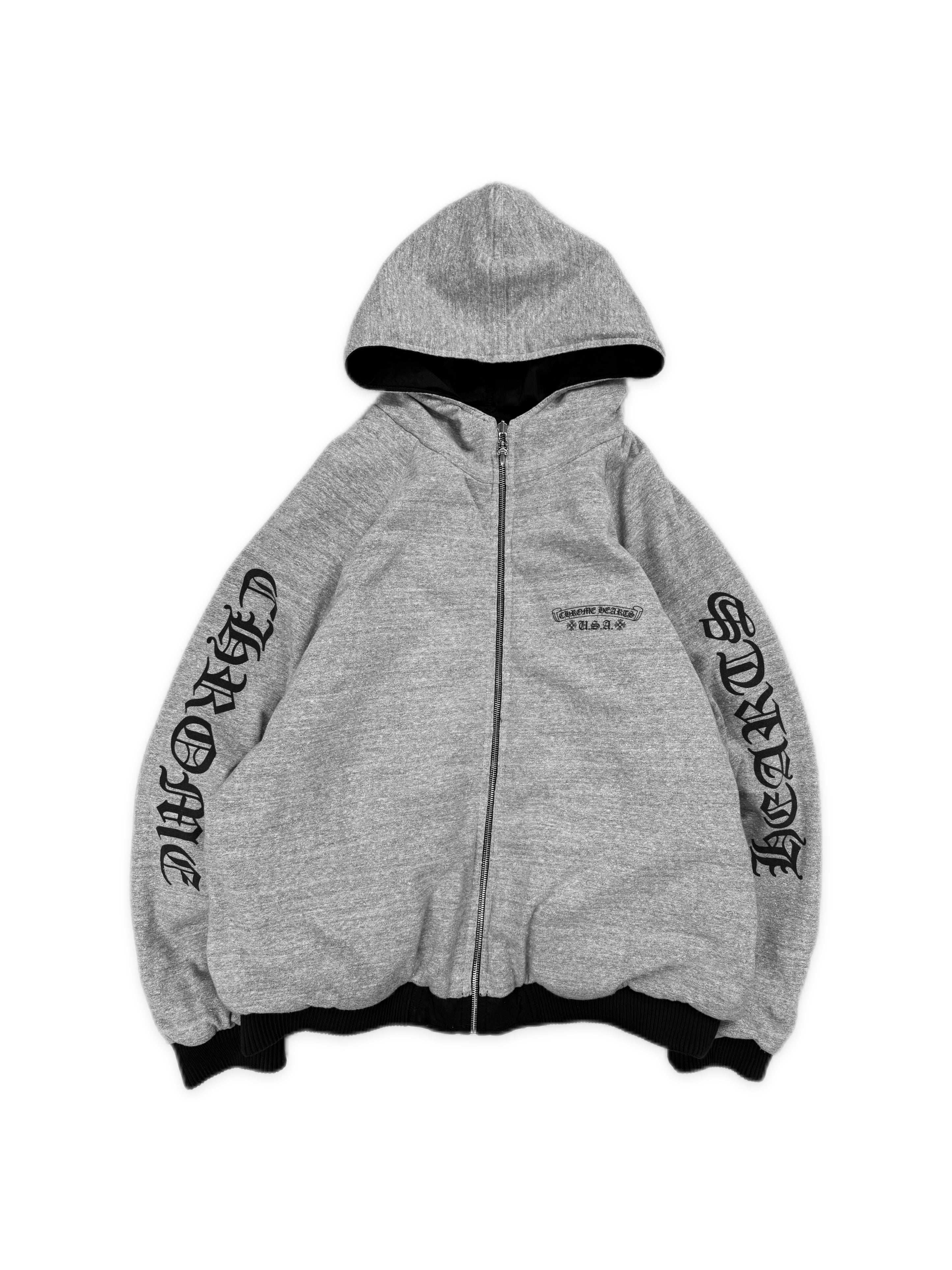 Chrome Hearts Reversible Monogram Blue/Grey Nylon Bomber Jacket