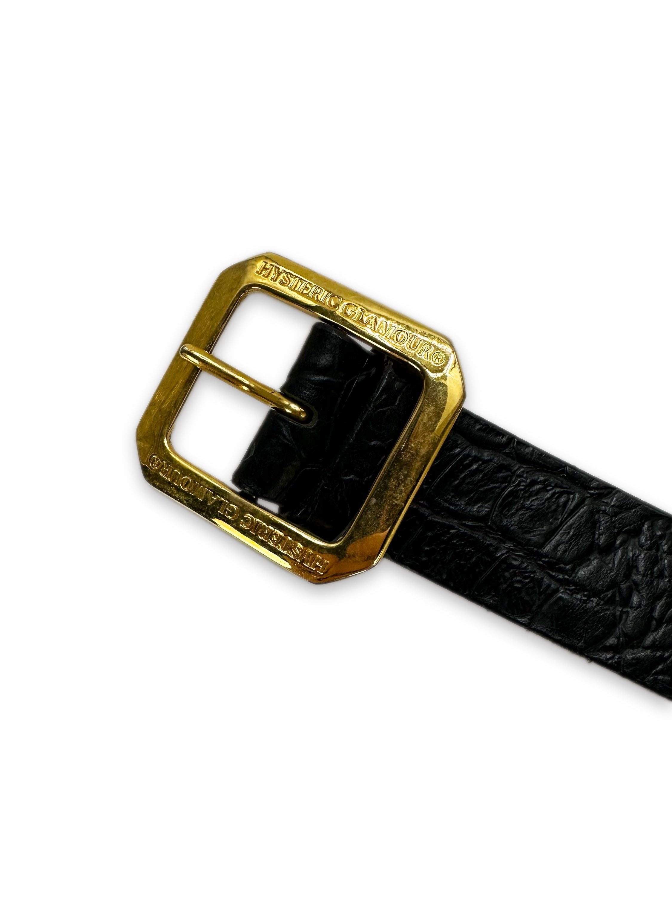 00s Hysteric Glamour ‘Hysteric Destory’ Gold Spellout Leather Belt