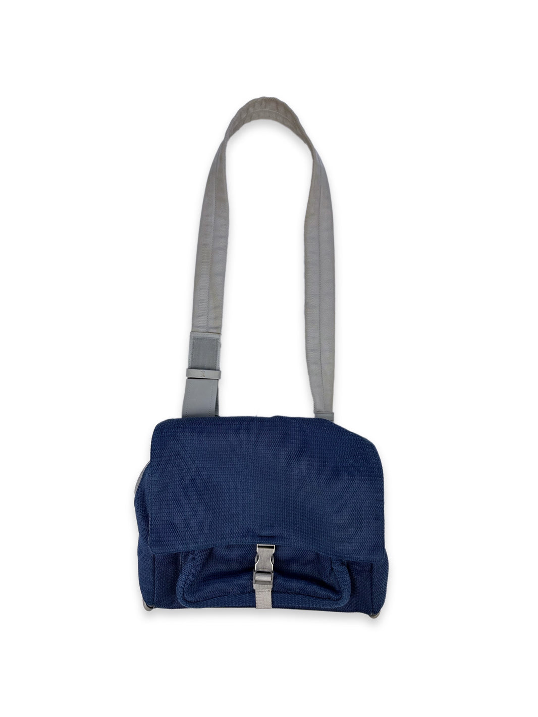 00s Prada Sport Blue Top Loading Nylon Shoulder Bag
