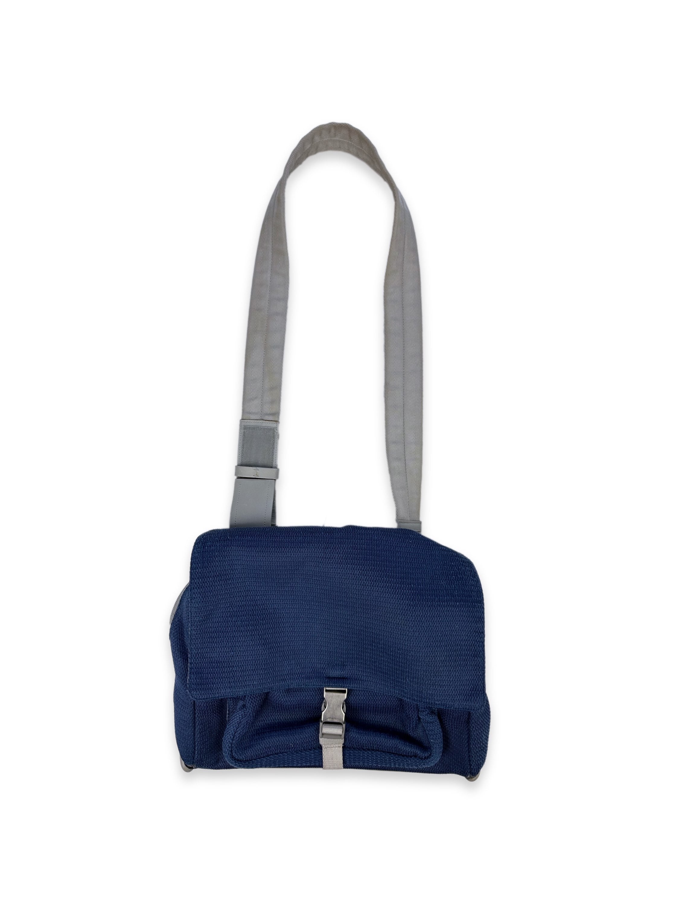 00s Prada Sport Blue Top Loading Nylon Shoulder Bag
