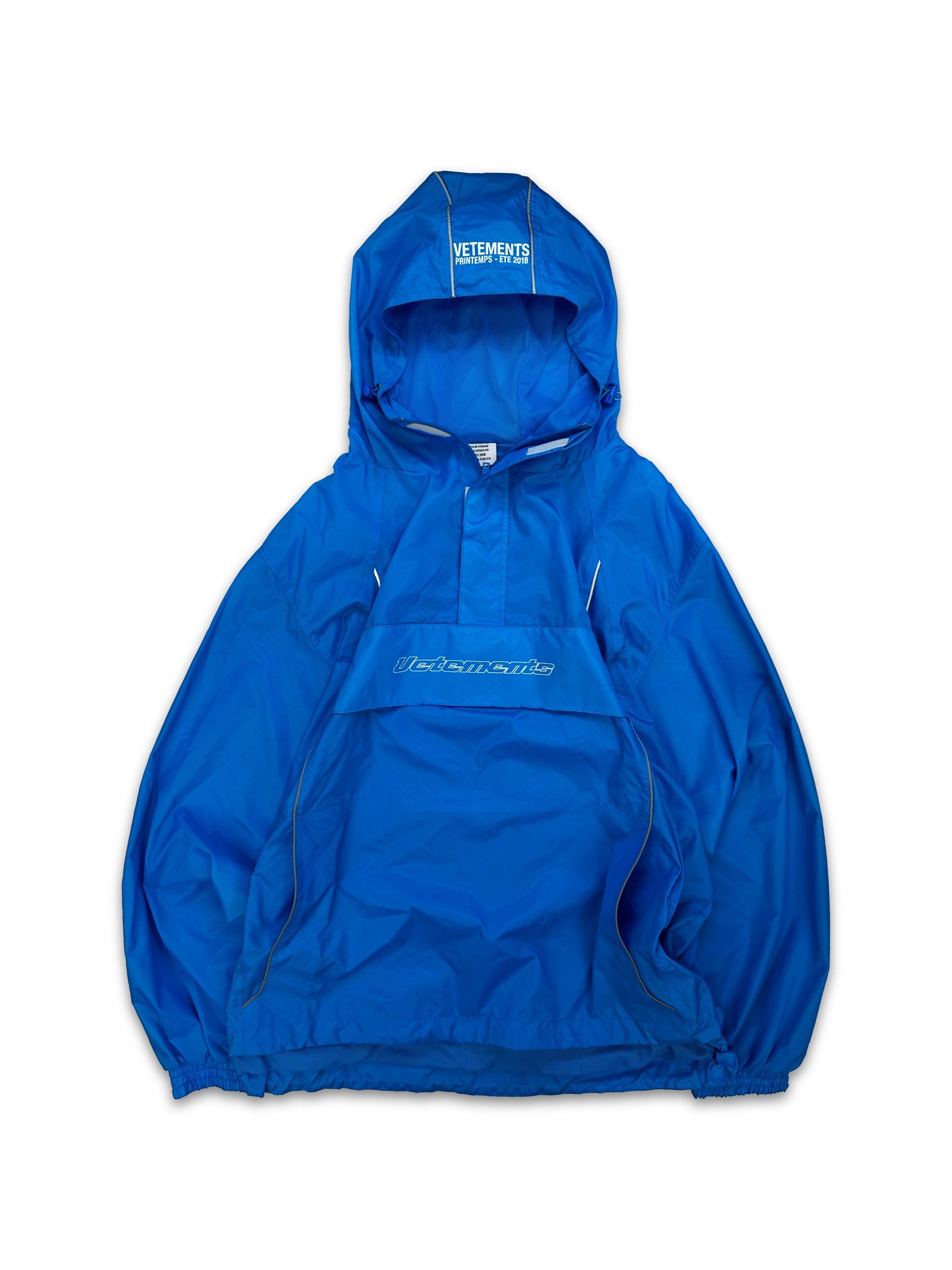 SS19 Vêtements ‘Quarter-zip’ Chest Logo Blue Anorak Jacket