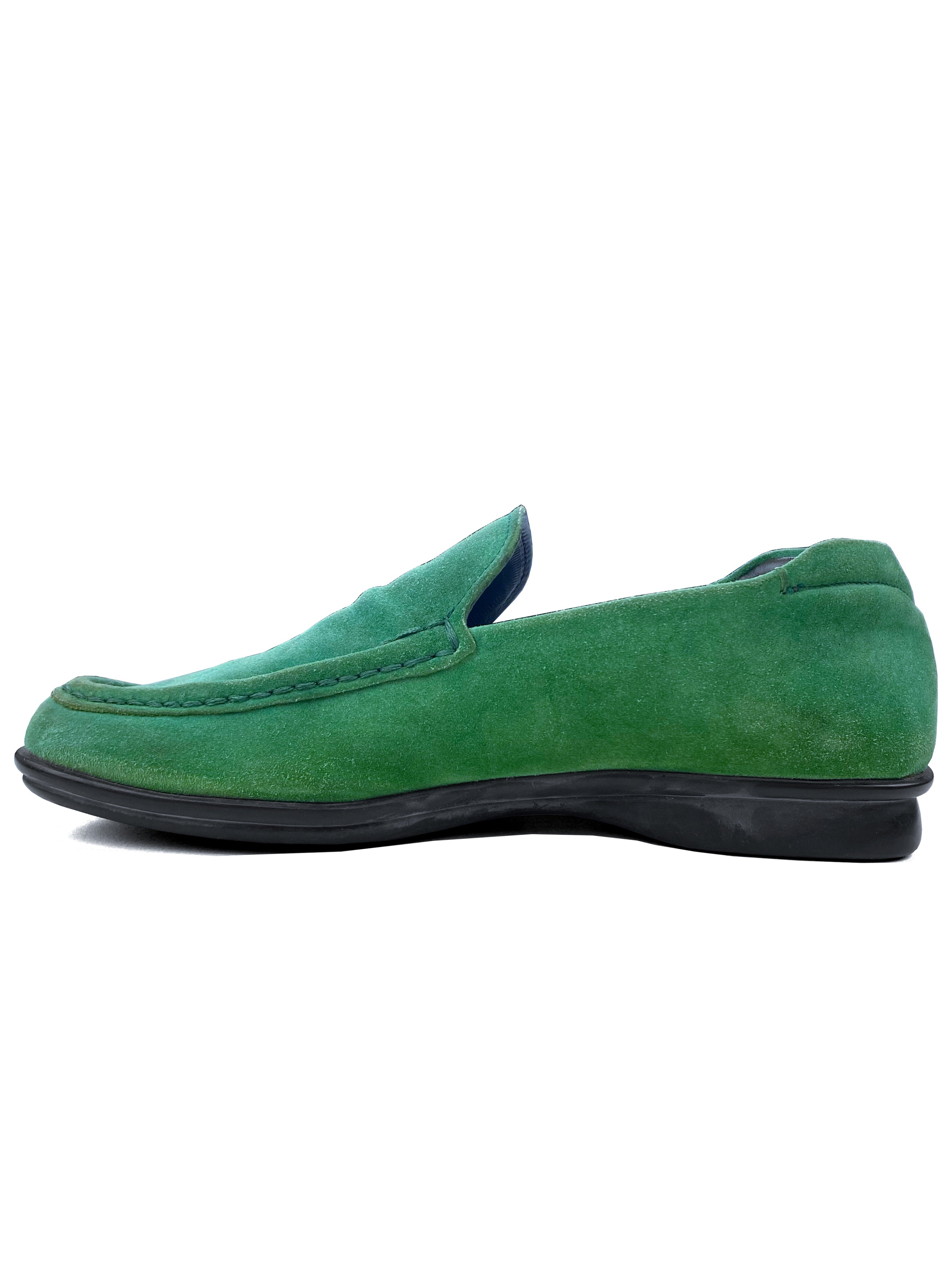 Prada Suede Mint Green Loafers