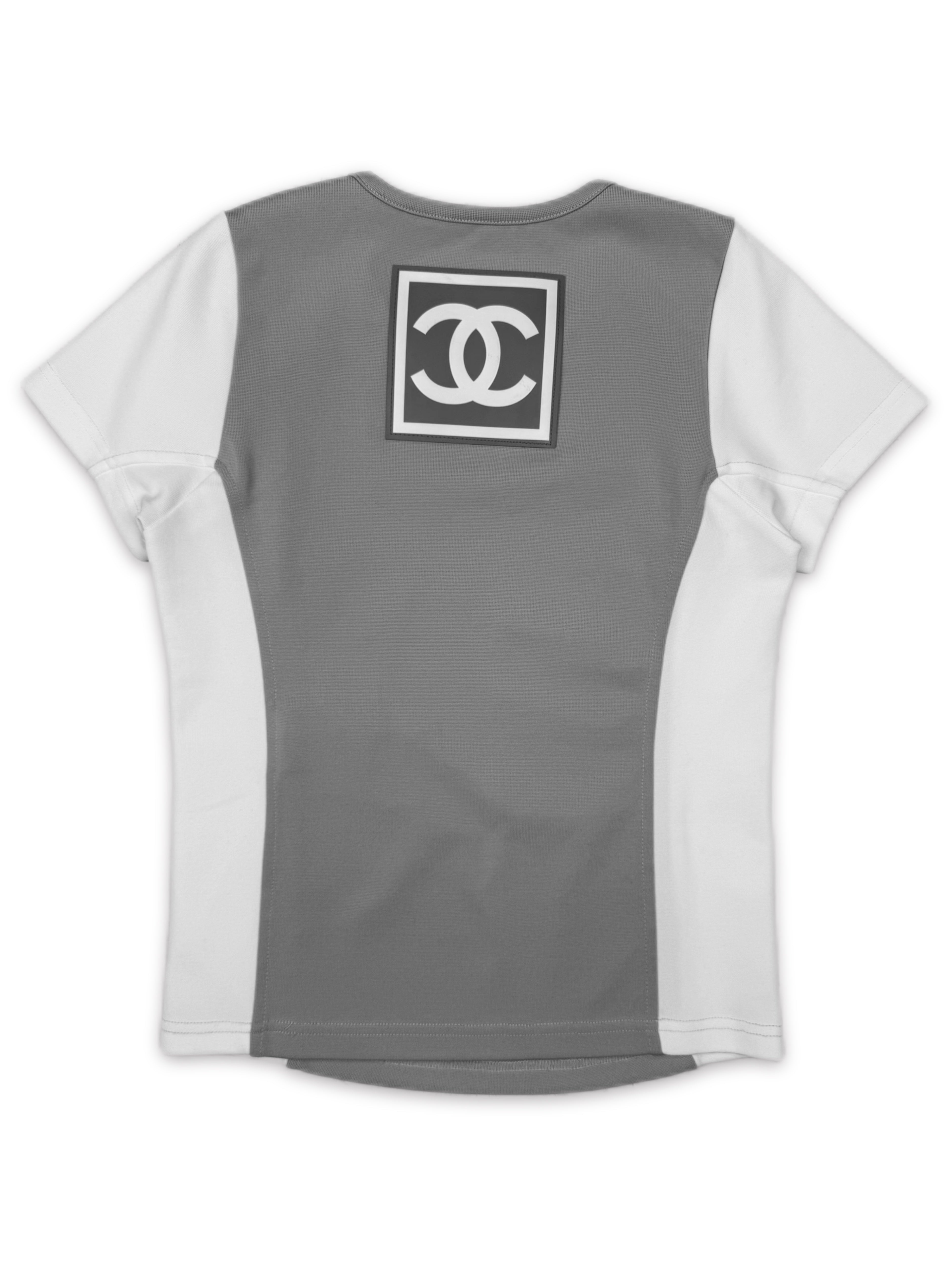 2001 Chanel Identification CC Logo Sport Two Tone T-Shirt