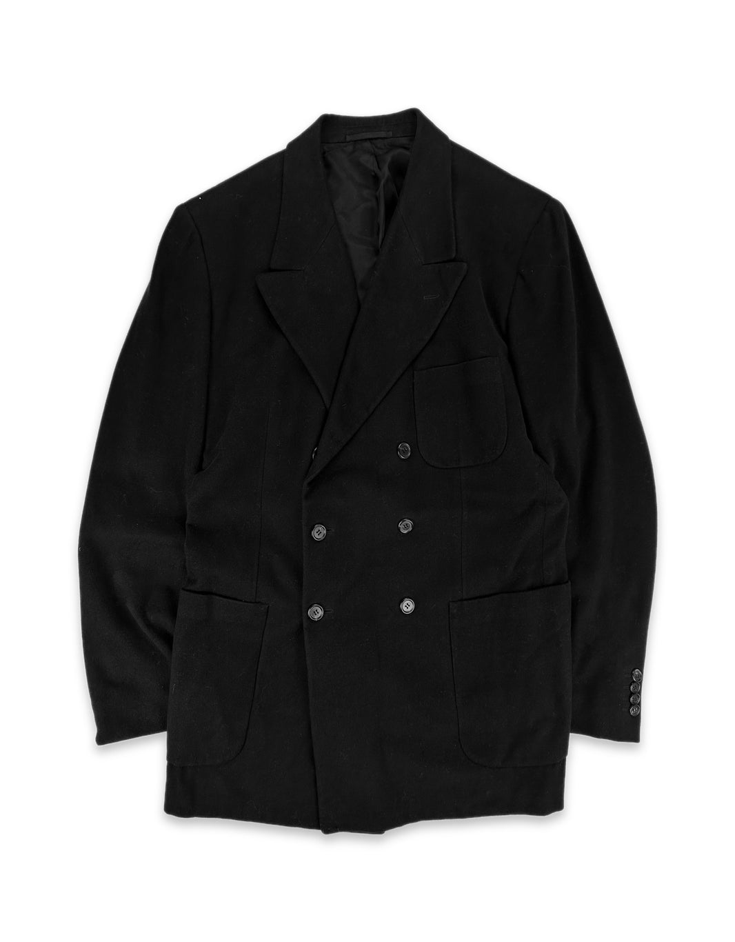 Prada Black Wool Double Breasted Peacoat