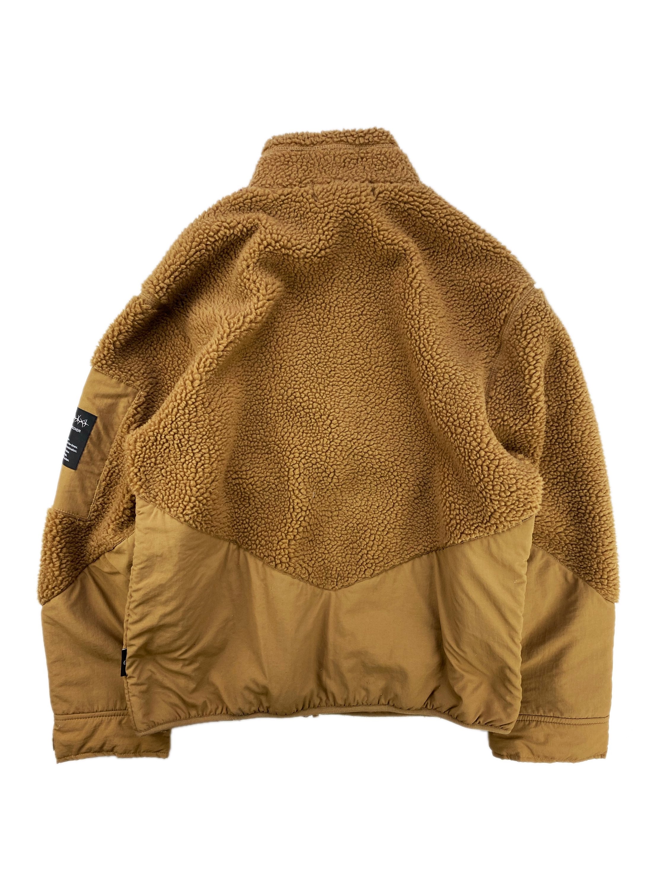 Undercover Two Tone Oversized Tan Full-zip Fleece Jacket