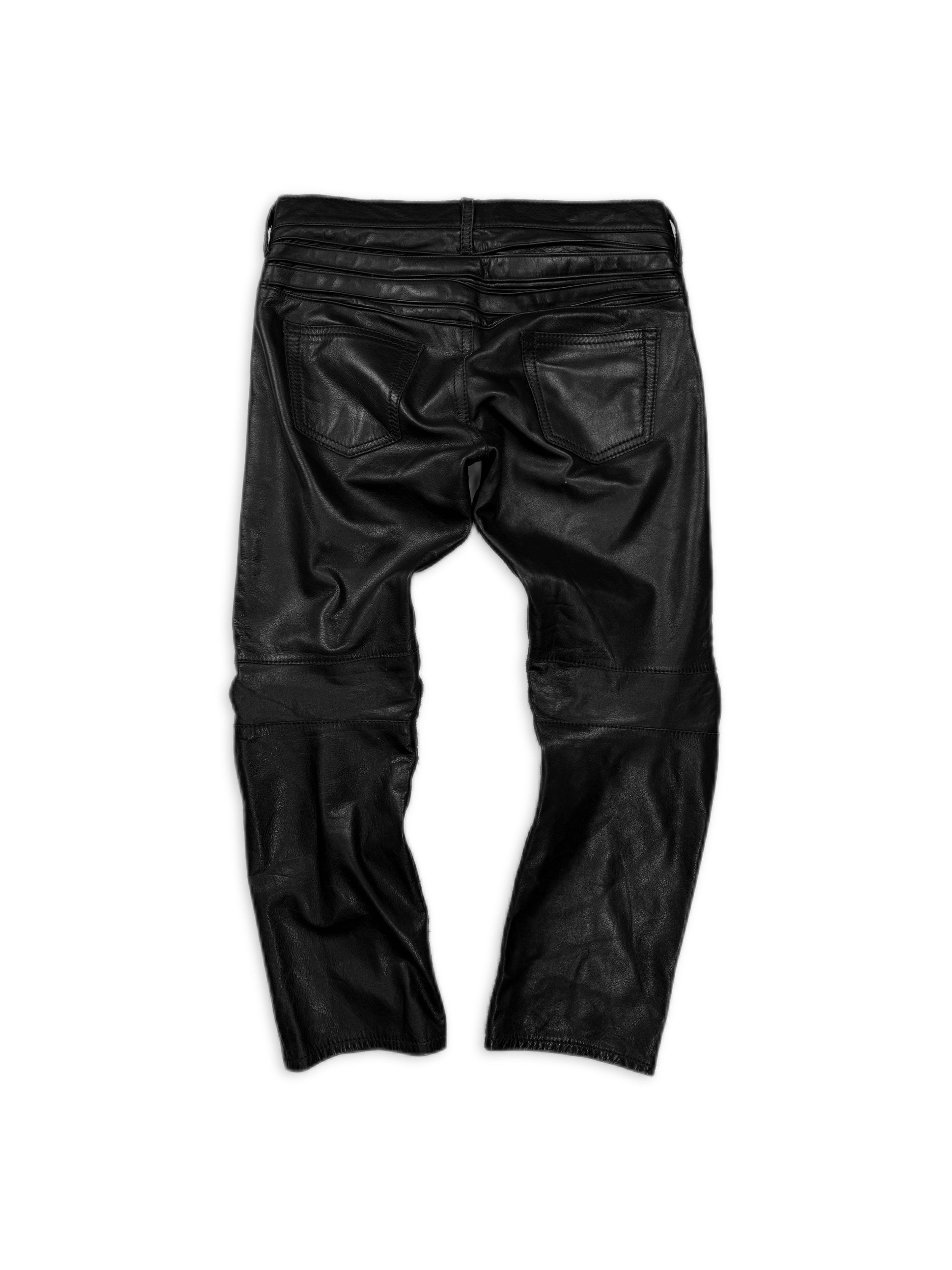 AW04 Junya Watanabe Calfskin Leather Moto Pants
