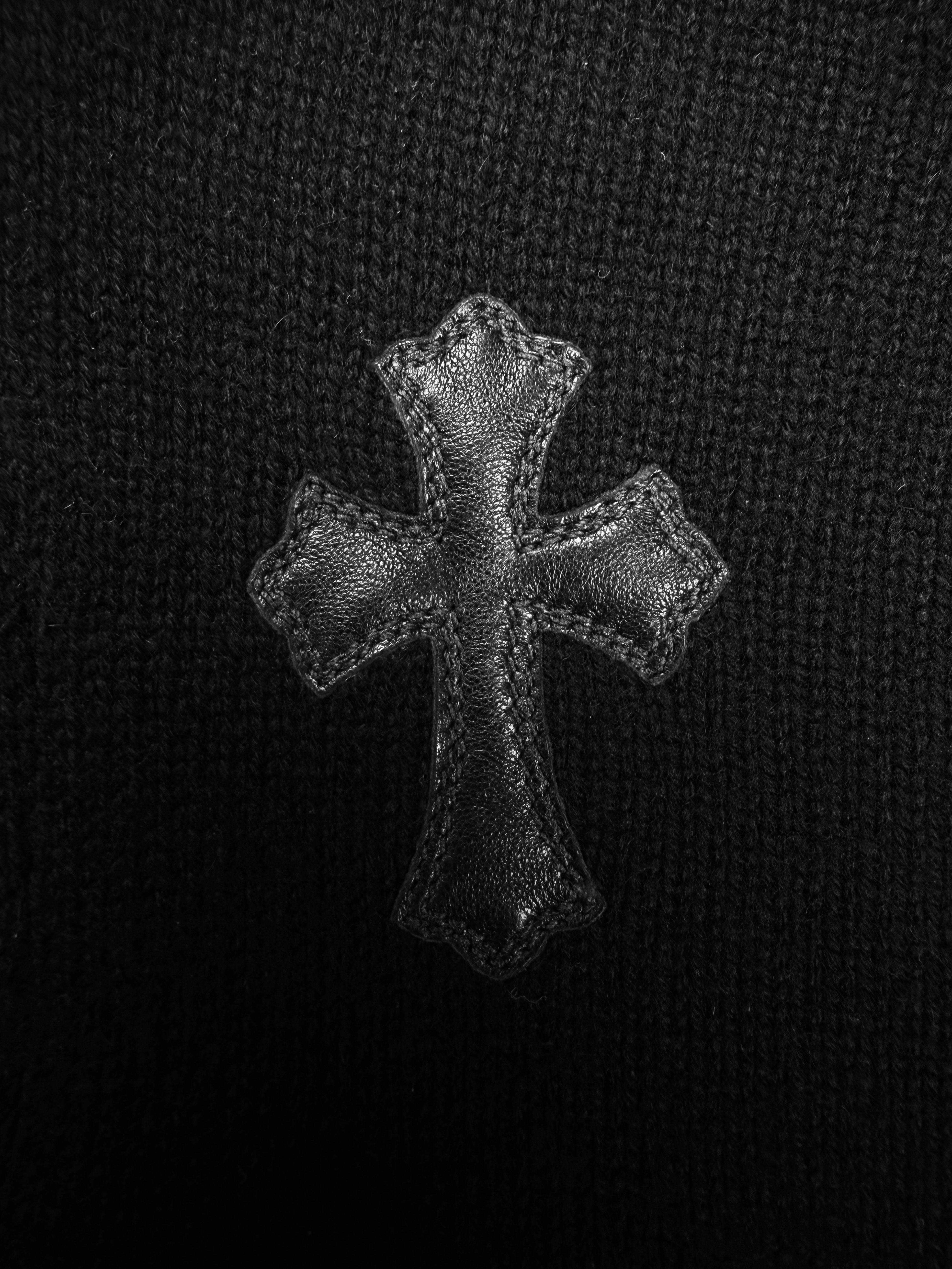 Chrome Hearts Cashmere 9 Cross Patch Knitted Cloak Hood Hoodie