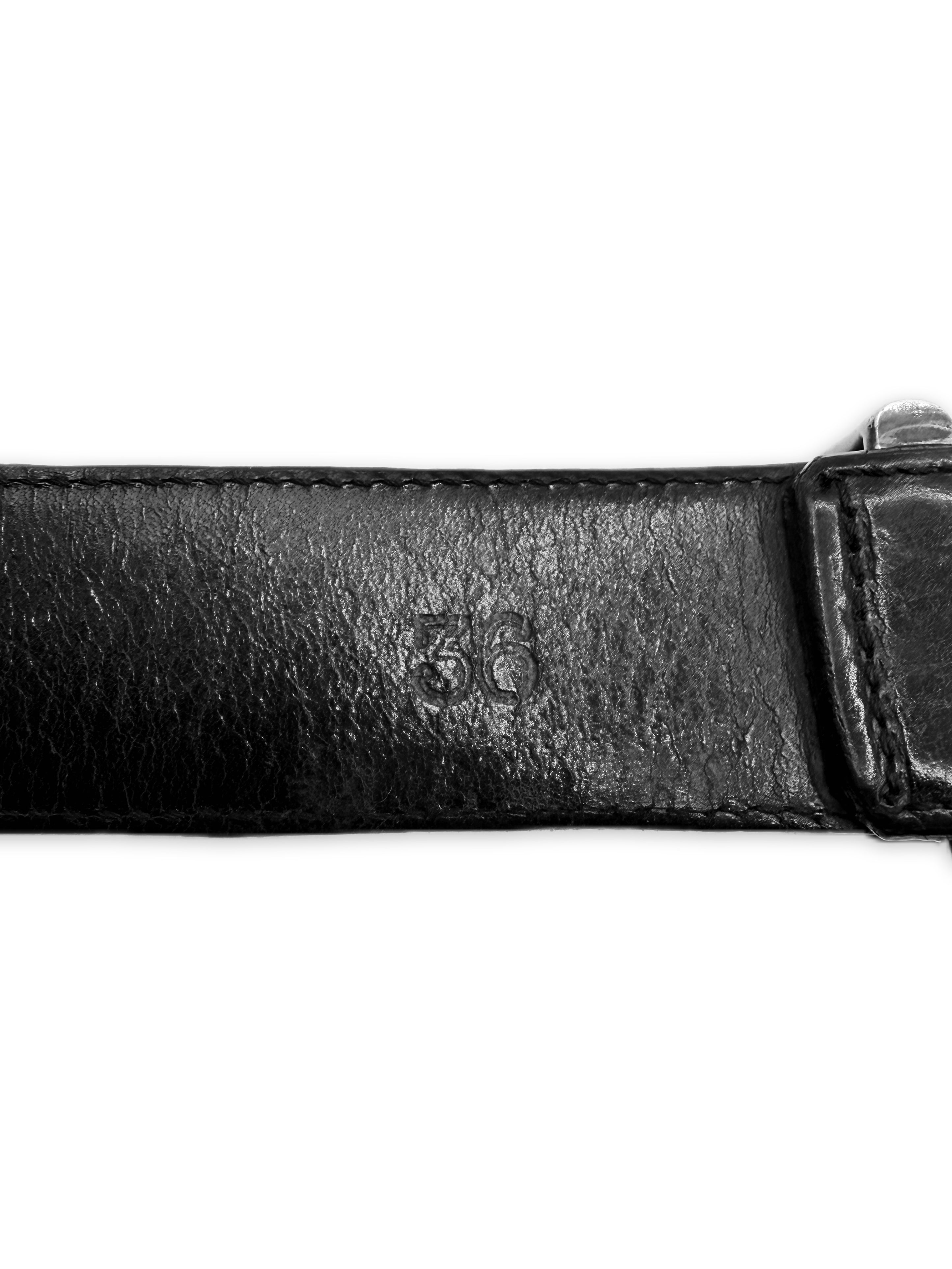 Chrome Hearts Double Roller .925 Silver Black Leather Belt