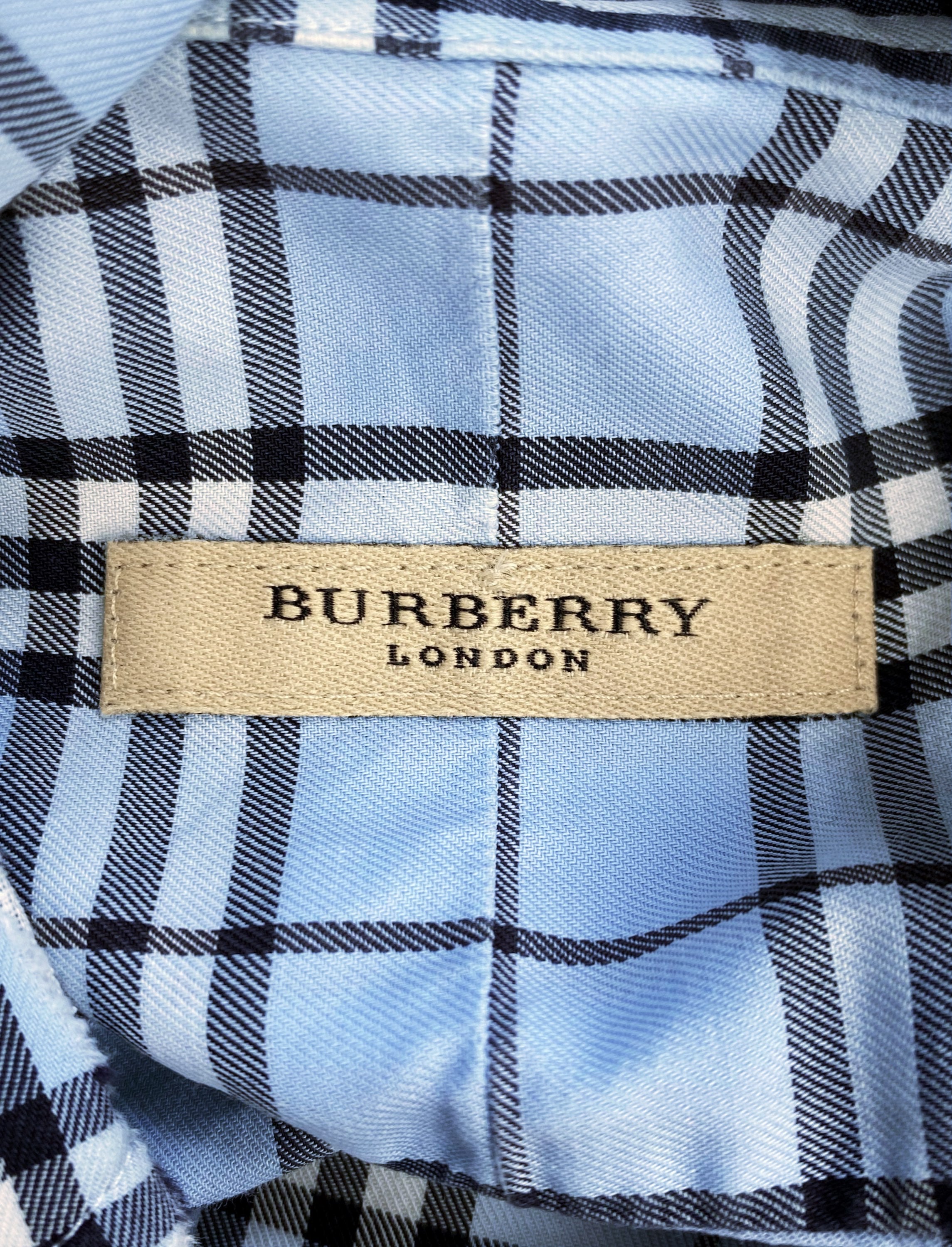 Burberry Novacheck Monogram Baby Blue Button Up Flannel