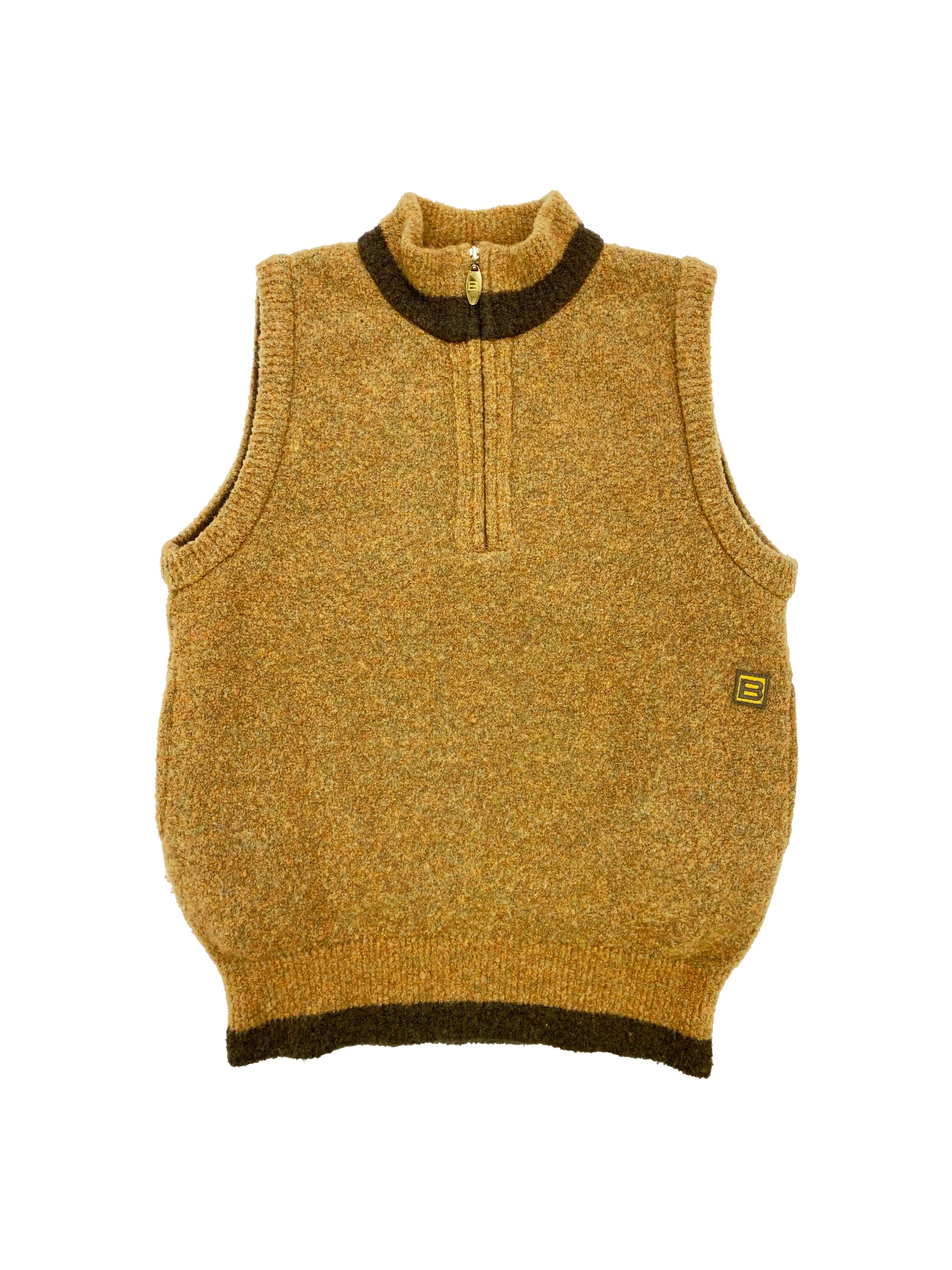 Balenciaga Lined Quarter Zip “B” Knitted Vest