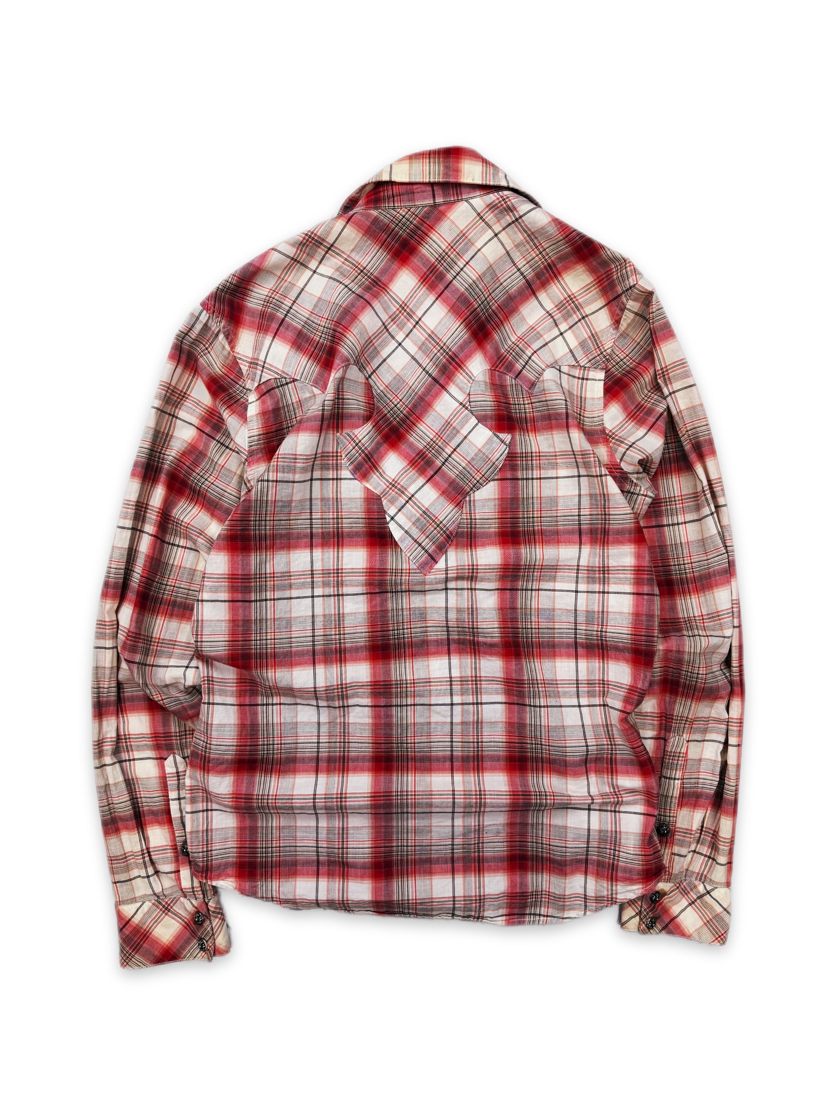 Chrome Hearts Large Cross Patch Leather Button Up Flannel