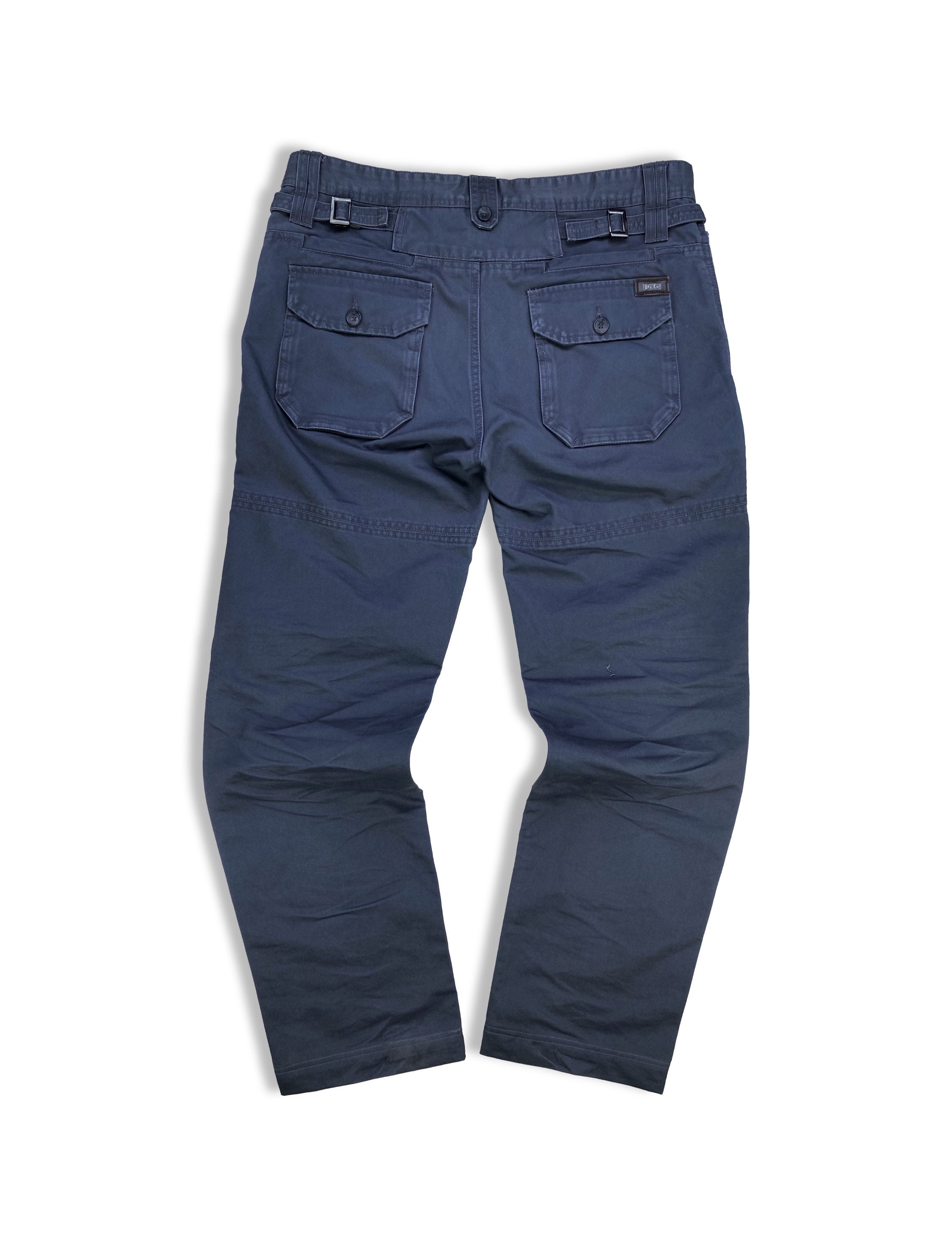 2000s Dolce &amp; Gabbana Multi Pocket Utility Slate Blue Cargo Pants